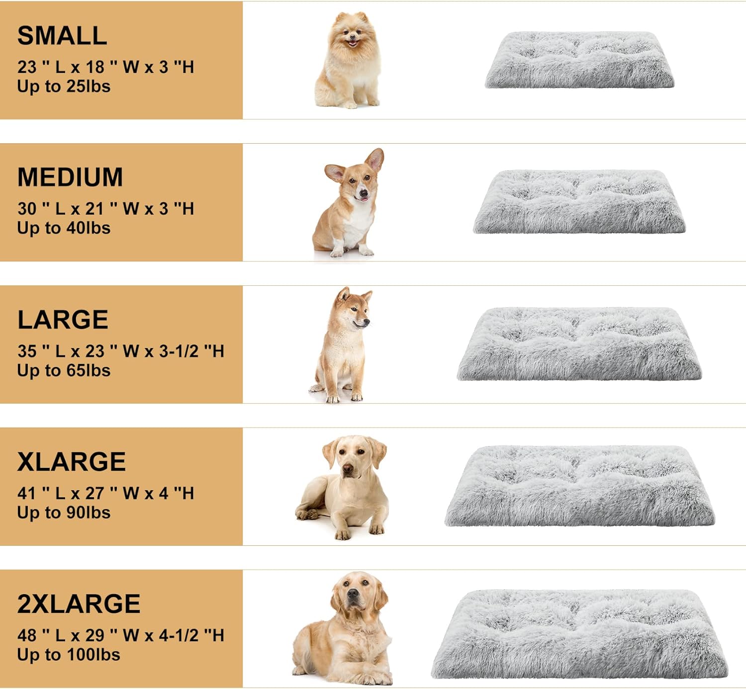 BFPETHOME Dog Beds for Large Dogs, Plush Dog Crate Bed Fluffy Cozy Kennel Pad for Sleeping &Ease Anxiety, Washable Pet Mats with Anti-Slip Bottom for Large Dogs, Grey - Happypetzone.online - Image 4