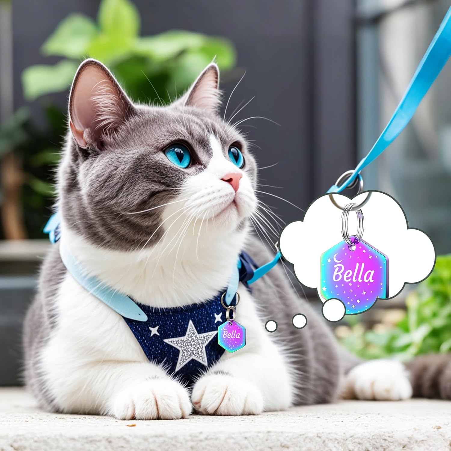 YEHANTI Dog Tags Personalized for Pets with Name Pattern Art Design - Engraved with Laser - Stainless Steel Cats Dogs ID Tags - Stylish Dog Collar Accessories (Hexagon Shape) - Happypetzone.online - Image 6
