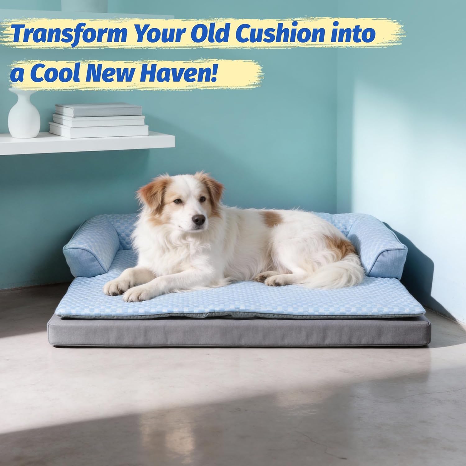 WATANIYA PET Cooling Dog Bed, Washable Cooling Mat for Large Dogs with Removable Cover, Self Cooling Couch Cover for Dog, Non-Slip Dog Couch Bed, 41x37 Inch, Blue - Happypetzone.online - Image 8