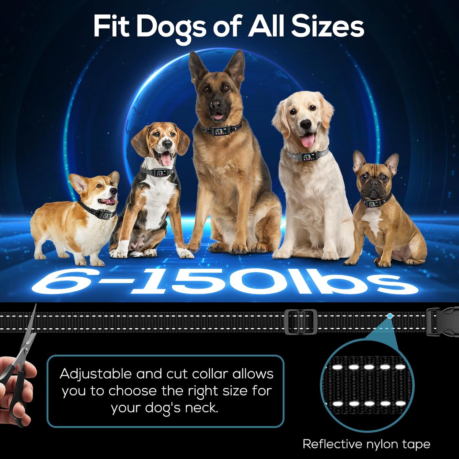 Bark Collar, 2 Pack Smart Dog Bark Collar for Large Medium Small Dogs, Anti Barking Device for Dogs Training Collar with Beep Vibration Harmless Shock, 5 Adjustable Sensitivity (Black) - Happypetzone.online - Image 5