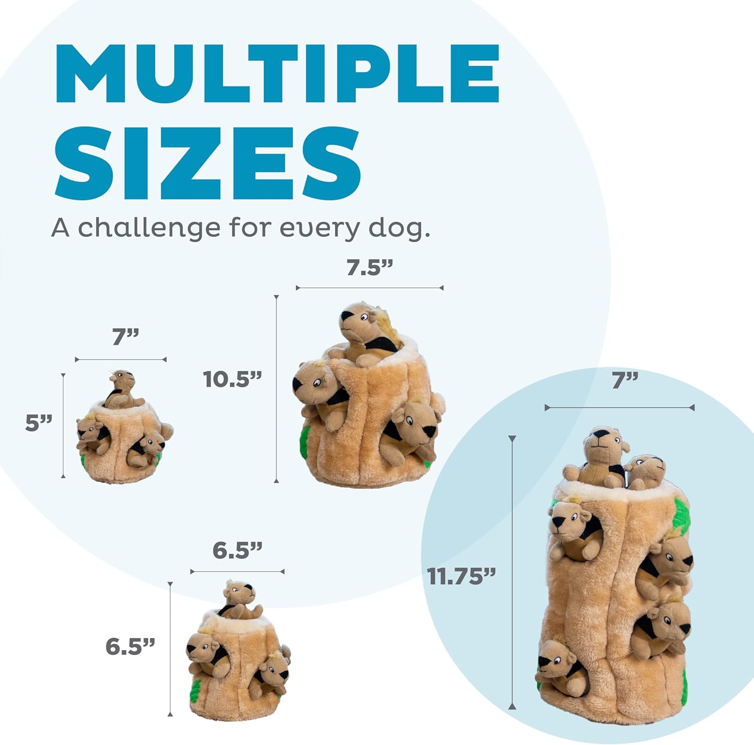 Outward Hound Hide-A-Squirrel Dog Toy – Interactive 2‑in‑1 Plush Puzzle with 6 Squeaky Removable Squirrels, X-Large - Happypetzone.online - Image 5