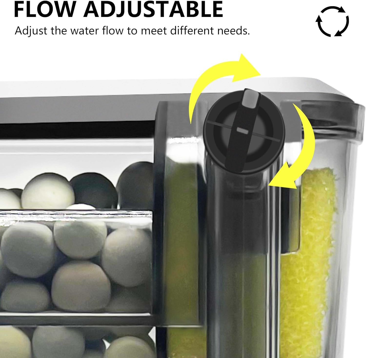 Wonderfactory 80 GPH Filter for 1 to 5 Gallon Fish Tank, Hang-On Back Ultra-Quiet Small Aquarium Filter Included Sponge Ceramic Media Filtration Aquariums Powerful Water Pump Biological Material - Happypetzone.online - Image 5