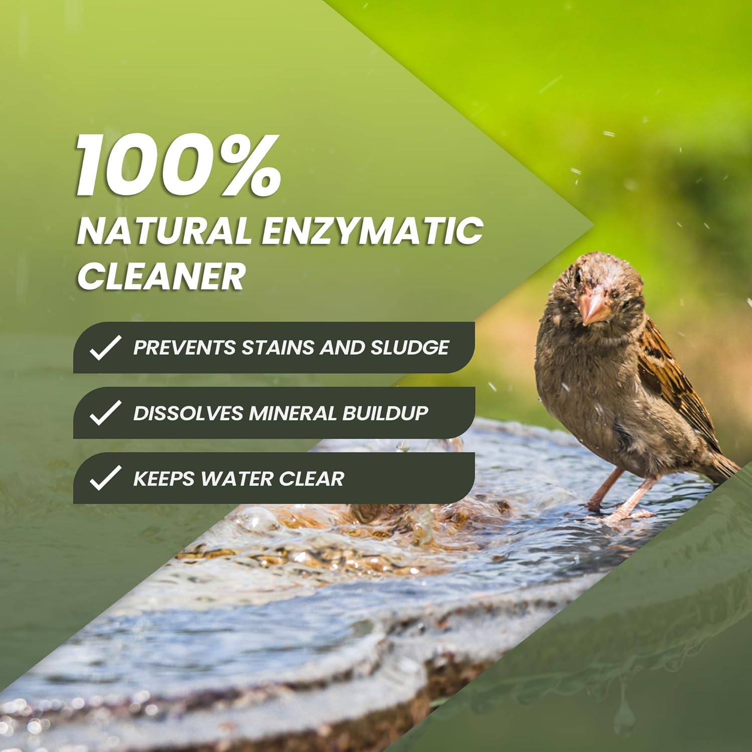 16oz Bird Bath Cleaner, Cleans 80 Gallons of Water, Ideal Fountain Cleaner Safe for Birds, Bird Bath Fountains Clarifier, Liquid Birdbath and Fountain Maintenance, Promotes Clean & Clear Water - Happypetzone.online - Image 3