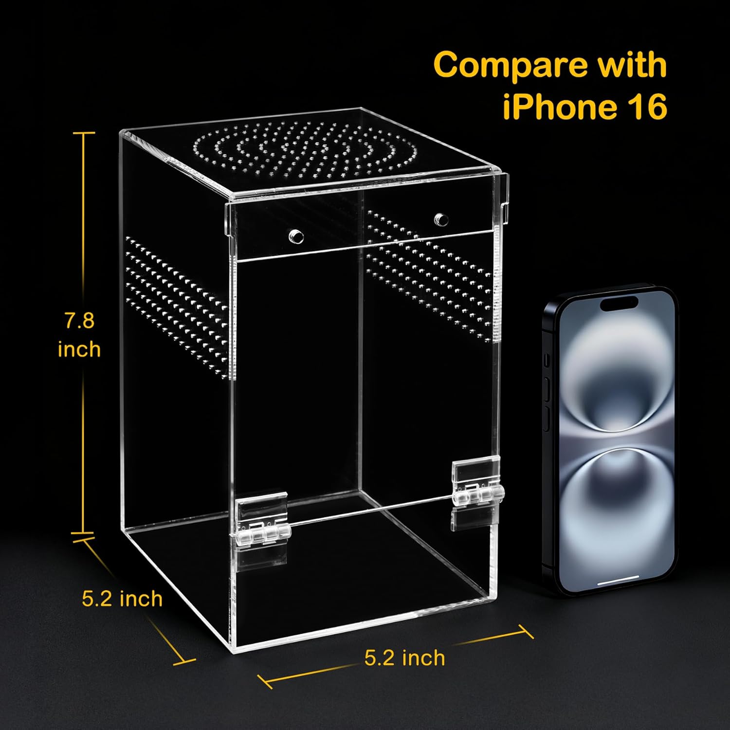 Jumping Spider Enclosure Kit,Escape Proof Reptile Tank,Praying Mantis Terrariums,Transparent Acrylic Bug Habitat,Arboreal Tarantula Cribs Cage,Insect Starter Container,Critter Keeper Large - Happypetzone.online - Image 5