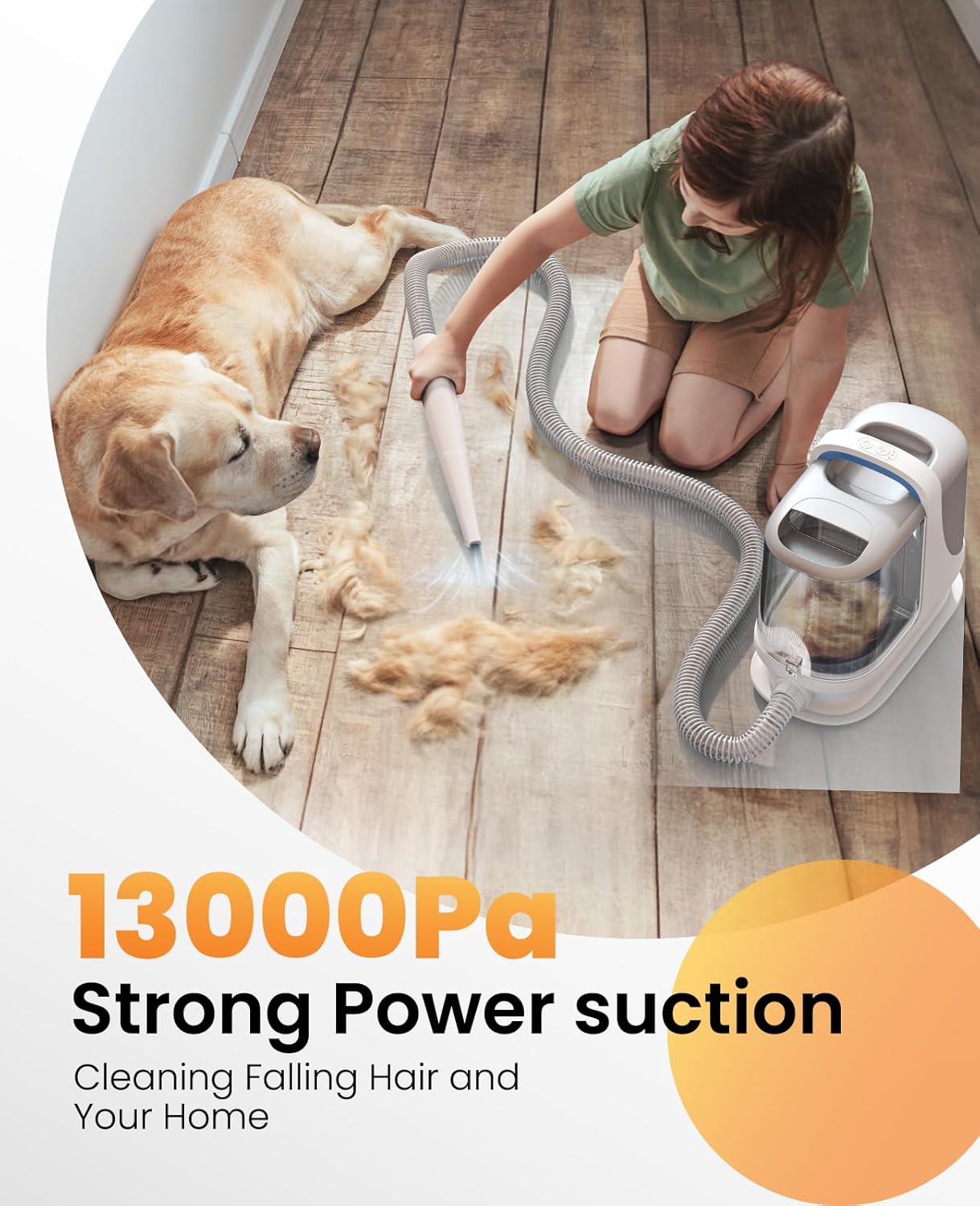 oneisall Dog Grooming Vacuum, 13000Pa Powerful 3L Dust Cup Pet Vacuum with Clipper Nail Grinder & Shedding Brush, 7 in 1 Dog Grooming Kits, Quiet, Large Capacity 3 Suction Levels, BM3 - Happypetzone.online - Image 5