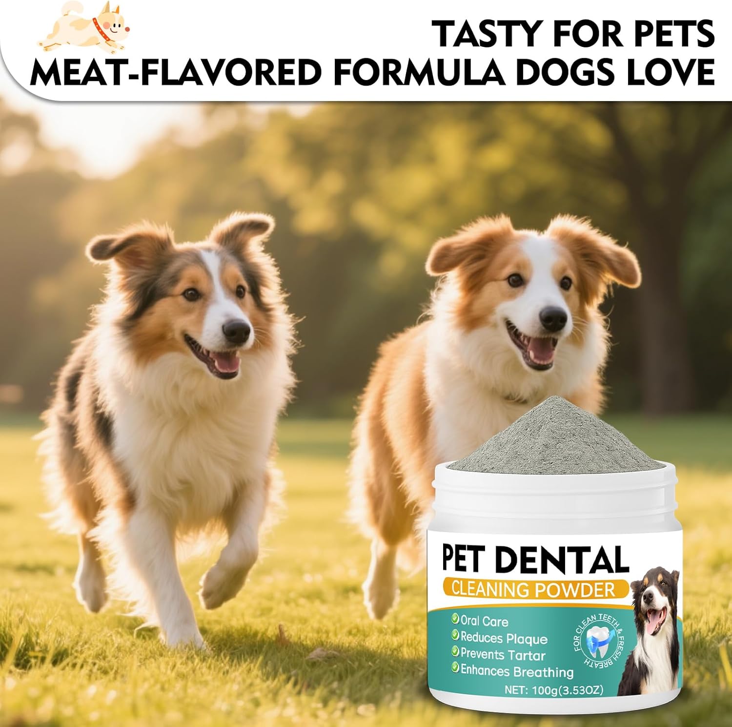 Dog Dental Powder, Dog Teeth Cleaning Powder- Natural Breath Freshener for Dogs, Tartar & Plaque Remover, Dental Care for Small, Medium, Large Dogs & Cats (Dog Dental Powder) - Happypetzone.online - Image 7