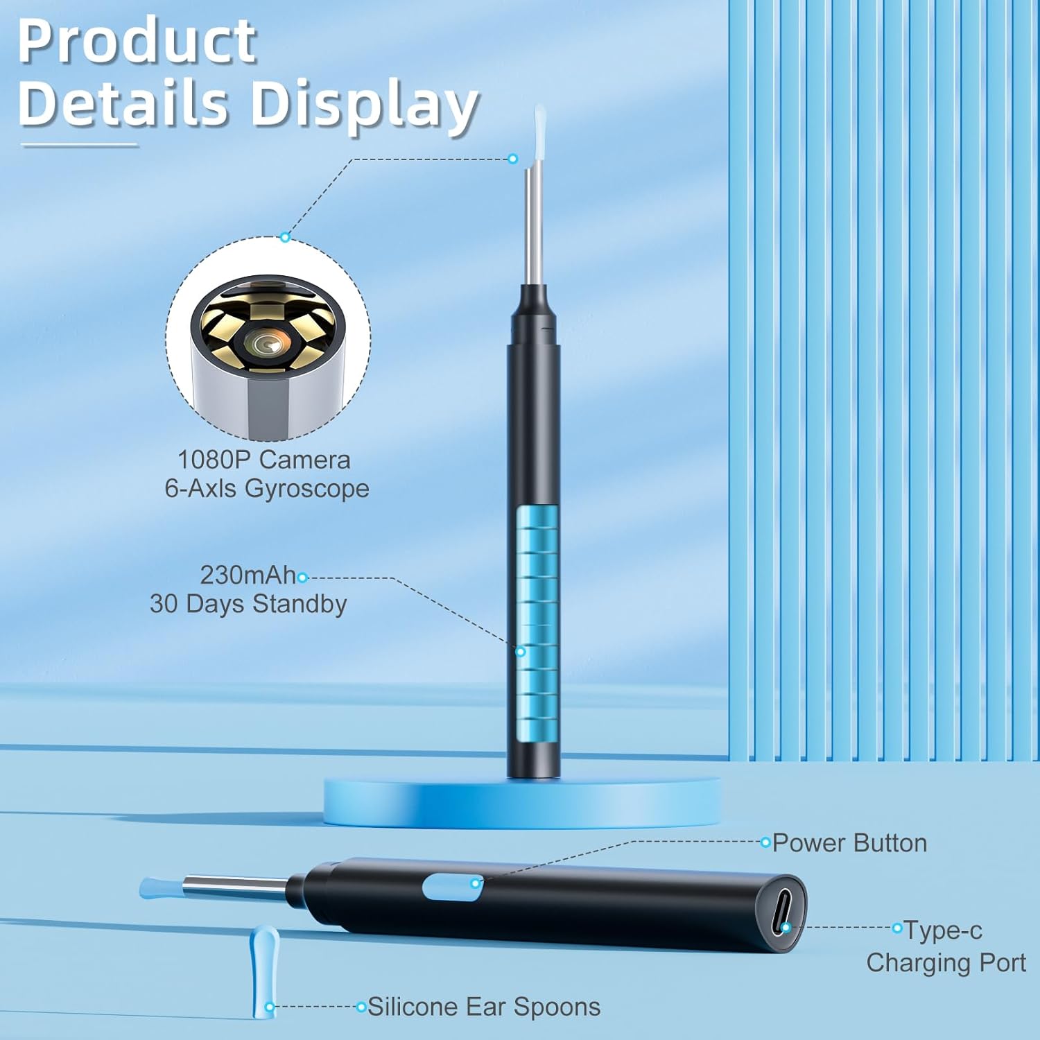 2 in 1 Ear Wax Removal Tool kit,Ear Cleaner Kit,Ear Flushing Kit for Adults Dog Cat Ear Cleaning Kit,Ear Irrigation Kit Ear Cleaner with Camera - Happypetzone.online - Image 3