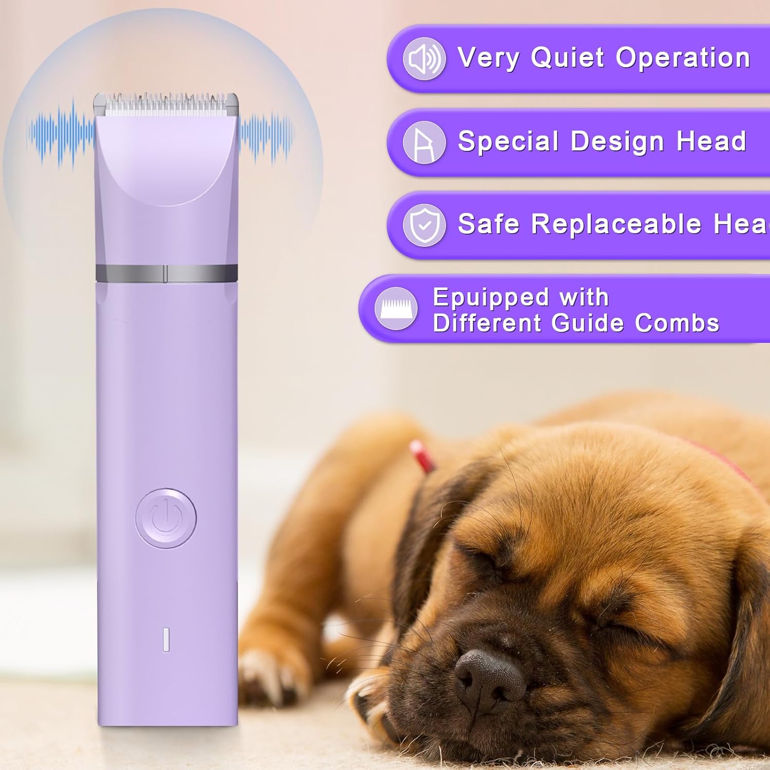 Veeconn Dog Grooming Clippers Kit-Electric Rechargeable Cat Trimmer Tools-Cordless Quiet Pet Nail Paw Grinder-4 in 1 Multifunctional Low Noise Shaver-Razor for feet Face Ears Toenail Eye - Happypetzone.online - Image 3