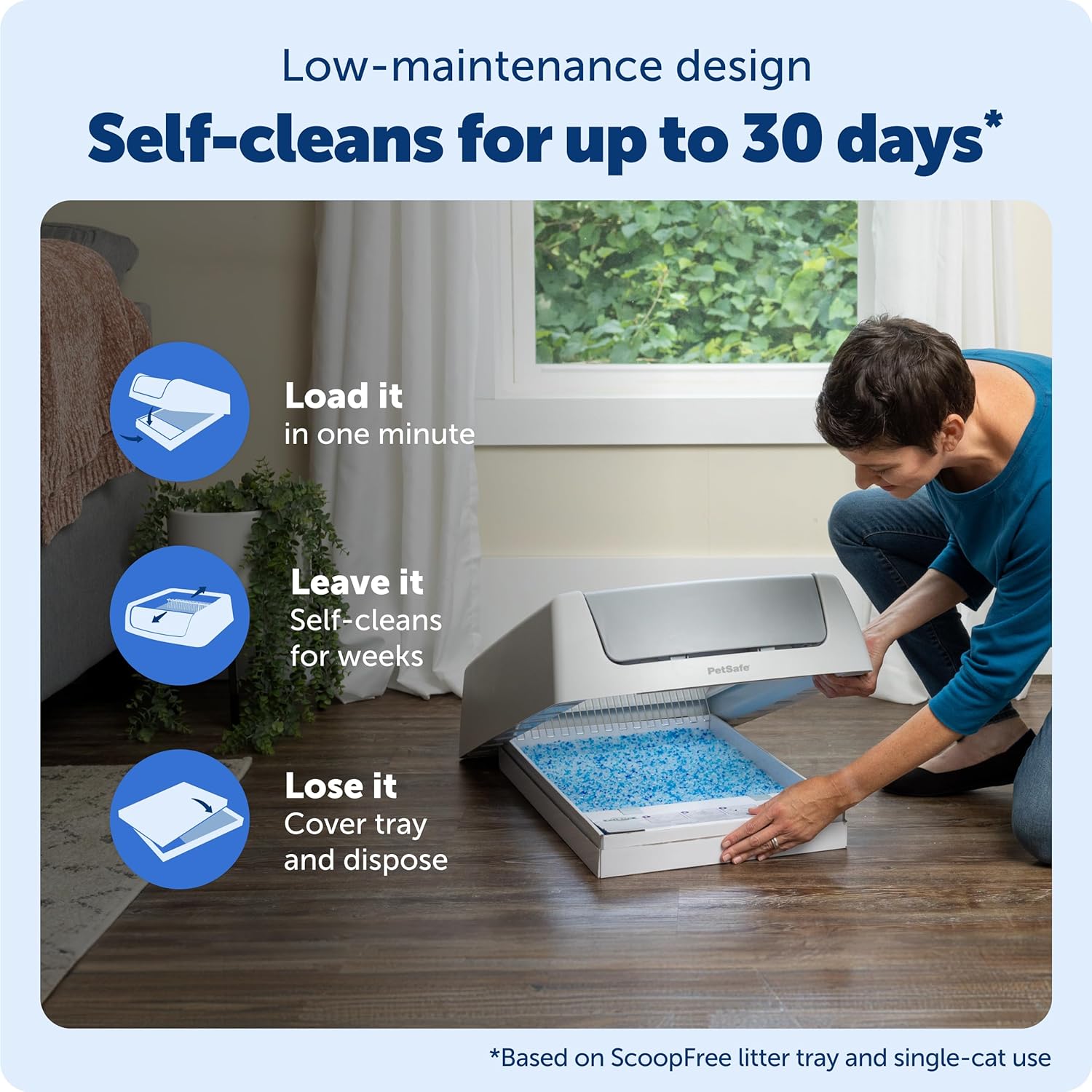 PetSafe ScoopFree Crystal Classic Self-Cleaning Litter Box System – Automatic Cat Litter Box - Advanced Odor Control – Includes Disposable Crystal Litter Tray (PAL00-17296) - Happypetzone.online - Image 4