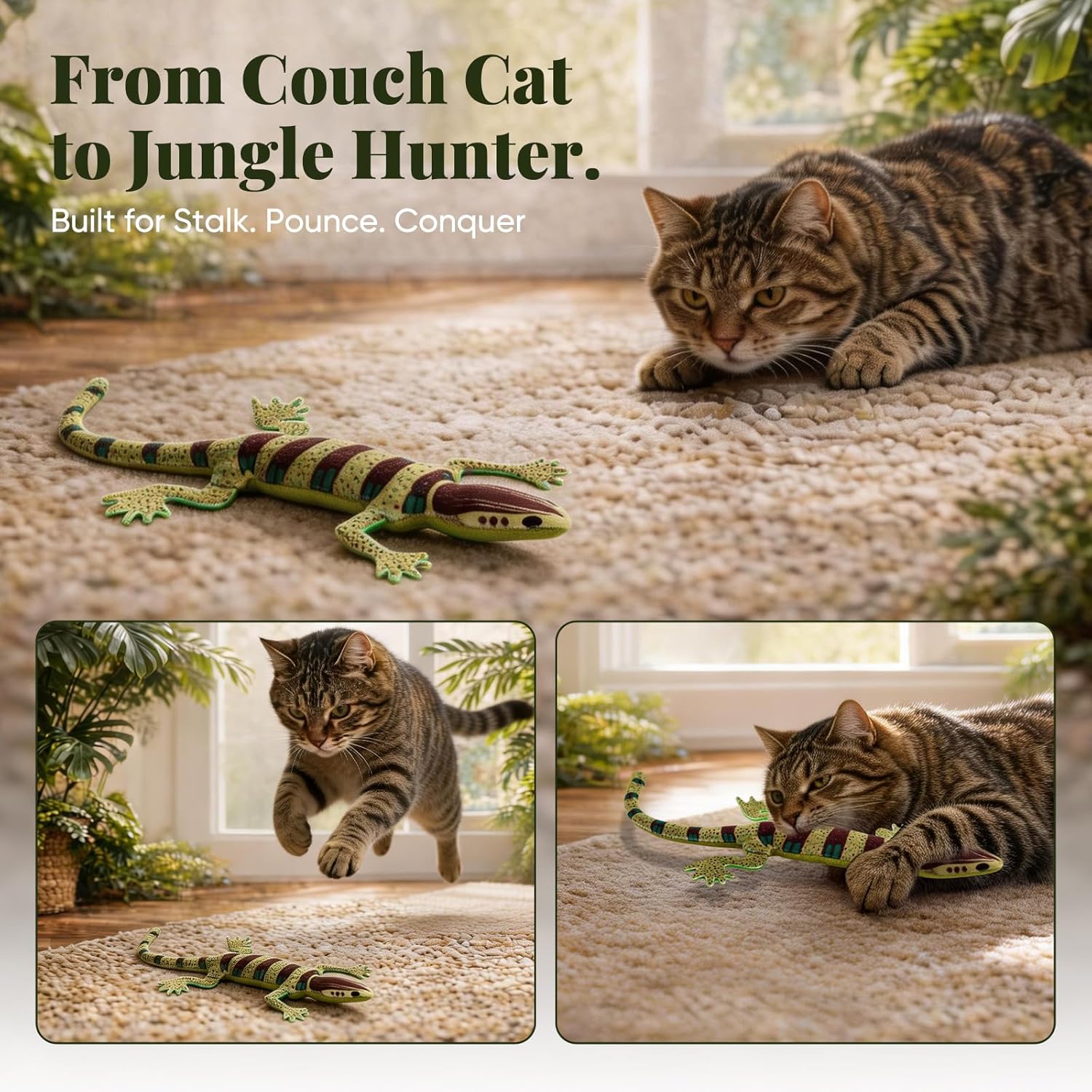 CiyvoLyeen Lizard Catnip Toys Chew Bite Resistant Toys for Indoor Cats Boredom Relief Teeth Cleaning Interactive Funny Cute Kitten Cat Lover Gifts Christmas Birthday Presents Set of 4 - Happypetzone.online - Image 5