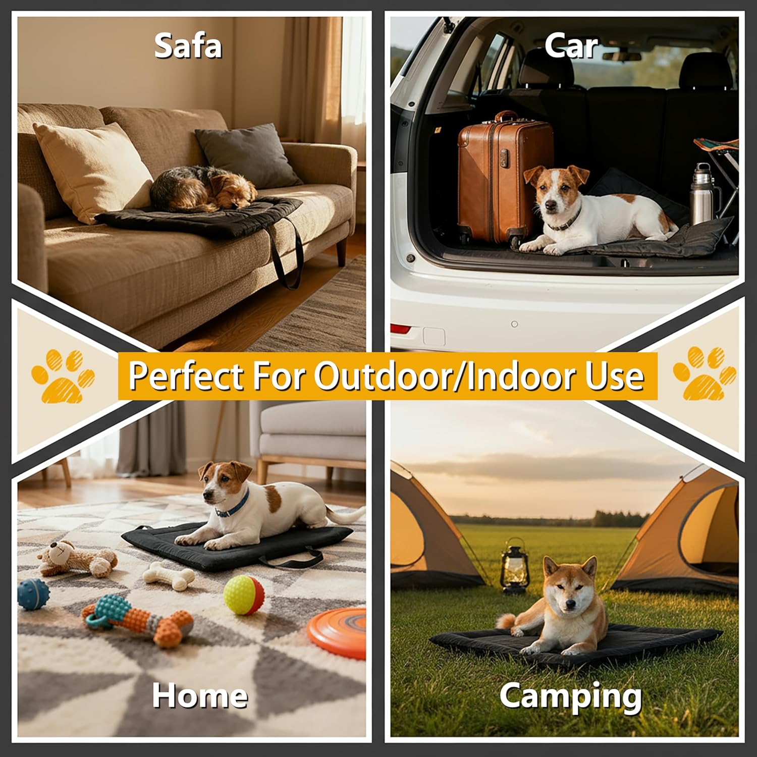 Portable Dog Mat, Waterproof Outdoor Pet Mat for Camping Sleeping, Pet Cushion Pad with Handle for Small Dogs, Outdoor Training Dog Bed for Puppies, Easy to Carry, Super Soft - Happypetzone.online - Image 8