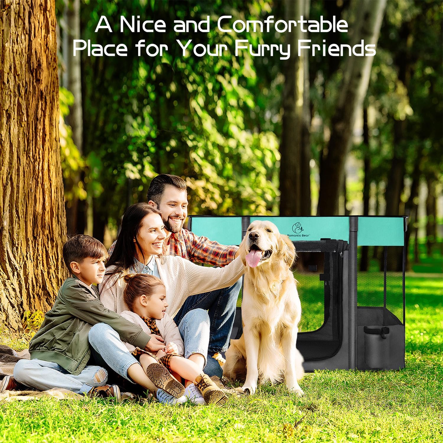 Dog Playpen,Pet Playpen,Foldable Dog Cat Playpens,Portable Exercise Kennel Tent Crate,Water-Resistant Breathable Shade Cover, Indoor Outdoor Travel Camping Use for Small Animals with Carrying Case(M) - Happypetzone.online - Image 9