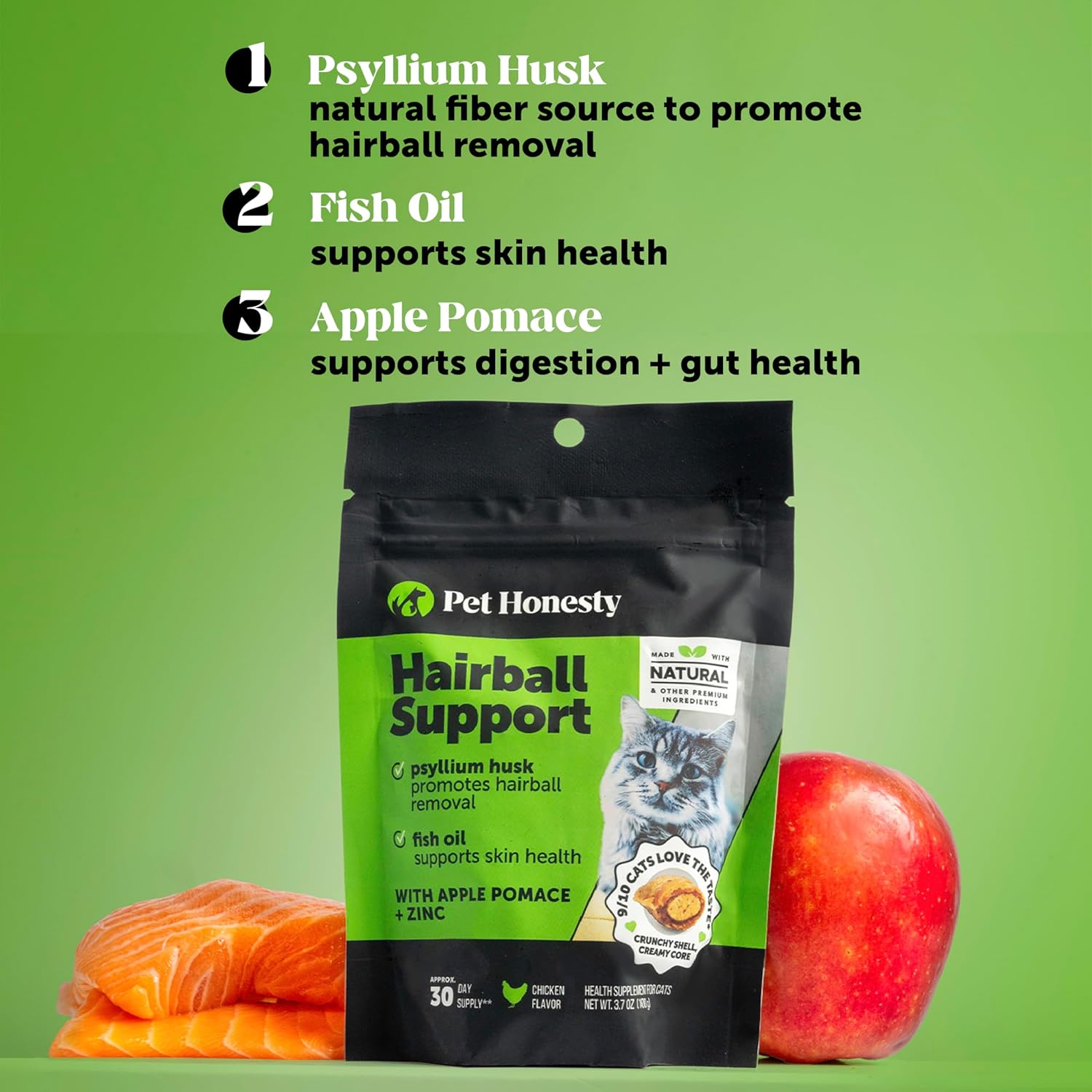 Cat Hairball Support Crunchy & Creamy Chews, Hairball Remedy Treats, Cat Furball Treatment, Supports Skin & Coat, Vitamins for Digestion, Chicken (30-Day Supply) - Happypetzone.online - Image 3