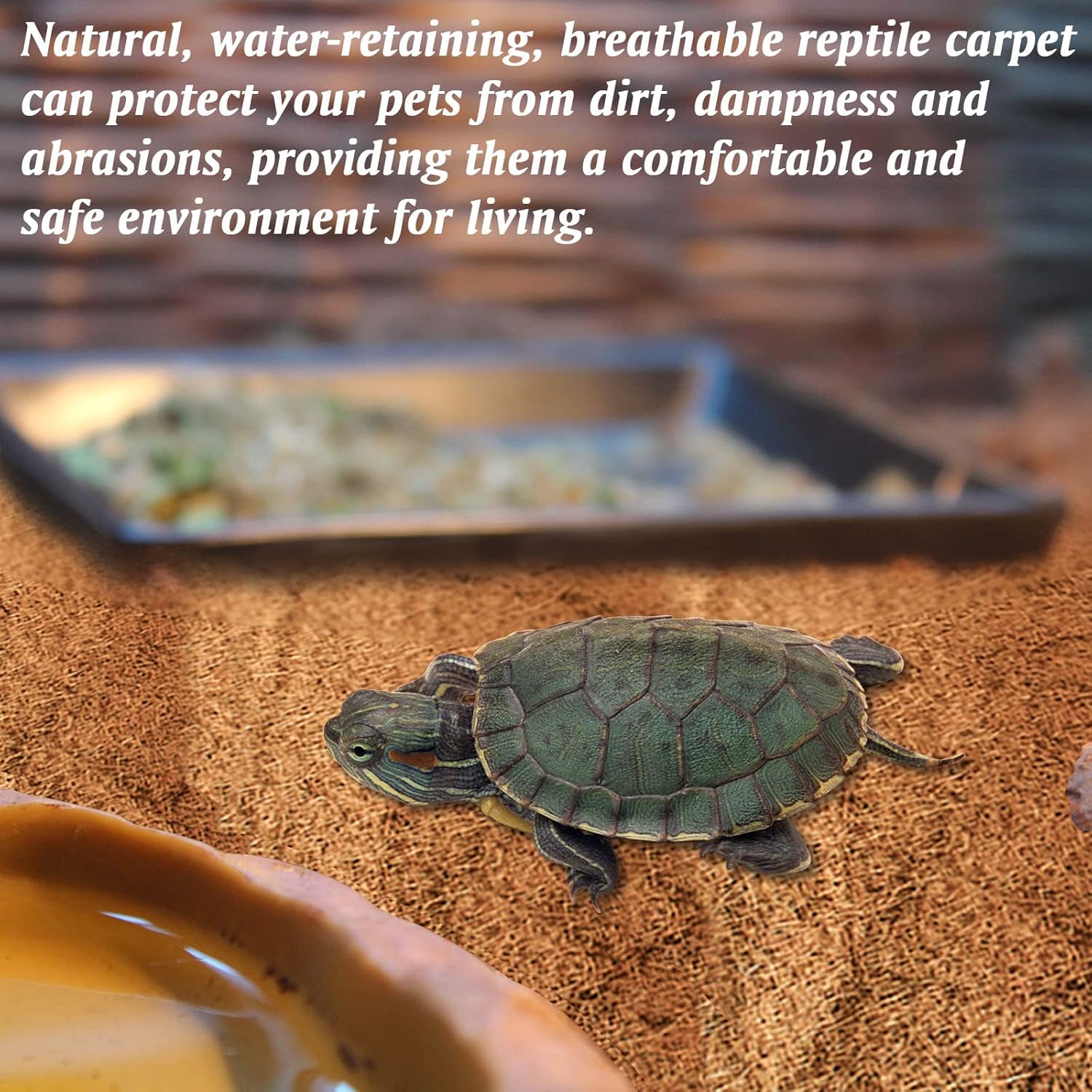 ZeeDix 3 Rolls Reptile Carpet, 16 x 36 inches Natural Coconut Fiber Liner Mat Flooring Accessories for Reptile Tank - Bearded Dragon Tortoise Lizard Turtle Snake Leopard Gecko Substrate Bedding - Happypetzone.online - Image 4