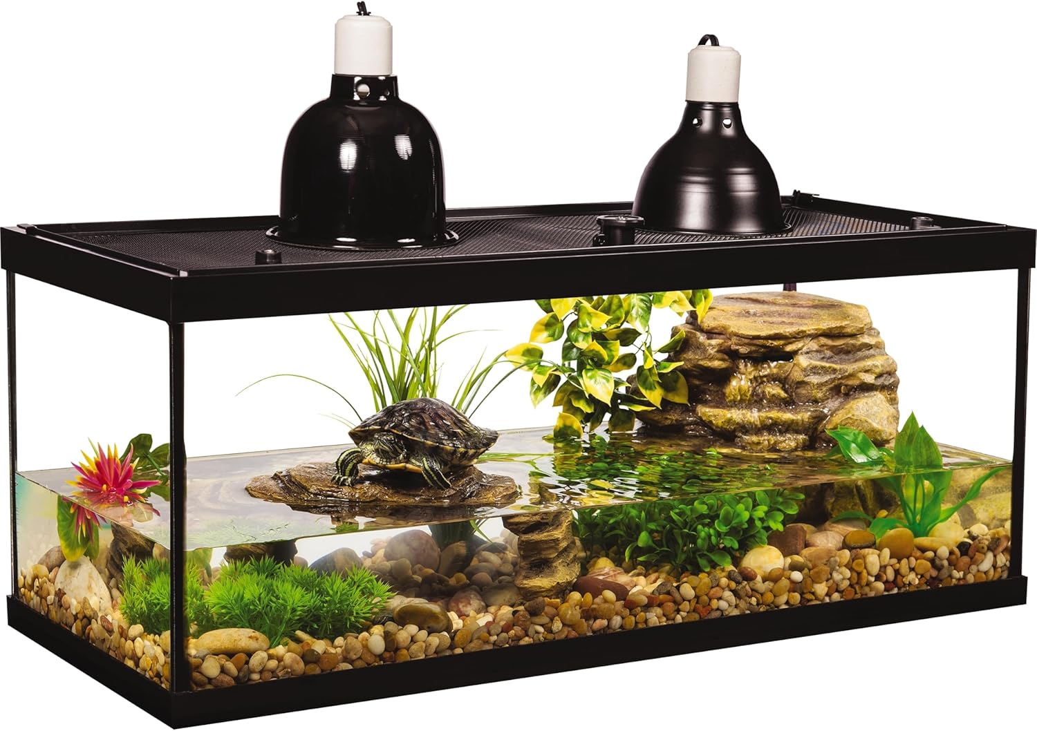 Tetra Aquatic Turtle Deluxe Kit 20 Gallons, aquarium With Filter And Heating Lamps, 30 IN (NV33230) - Happypetzone.online - Image 2