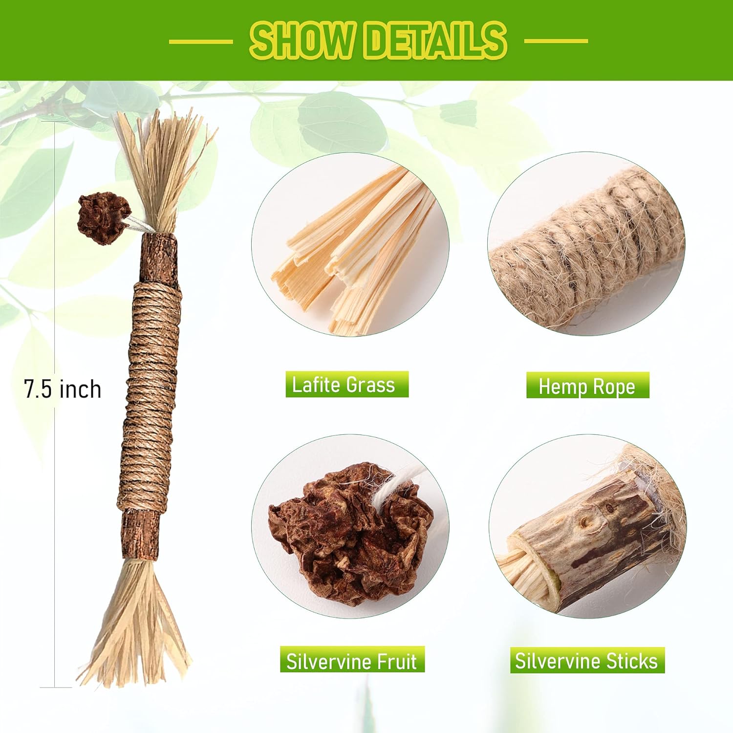 BAWAN Catnip Toys‖ Silvervine for Cats: Cute Cat & Kitten Toys for Indoor Cats Interactive‖ Cat & Kitten Teething Chew Toys for Aggressive Chewers‖ Silvervine Sticks Cat Dental Toy (1PCS) - Happypetzone.online - Image 6