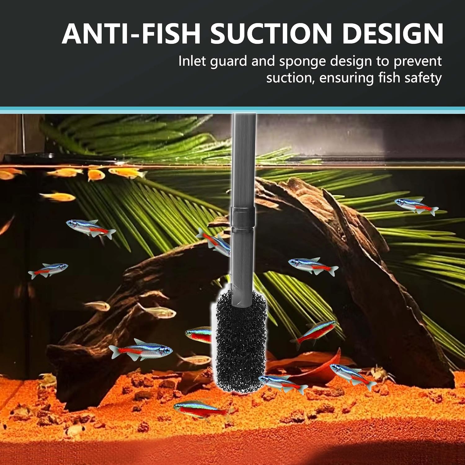 Wonderfactory 80 GPH Filter for 1 to 5 Gallon Fish Tank, Hang-On Back Ultra-Quiet Small Aquarium Filter Included Sponge Ceramic Media Filtration Aquariums Powerful Water Pump Biological Material - Happypetzone.online - Image 2