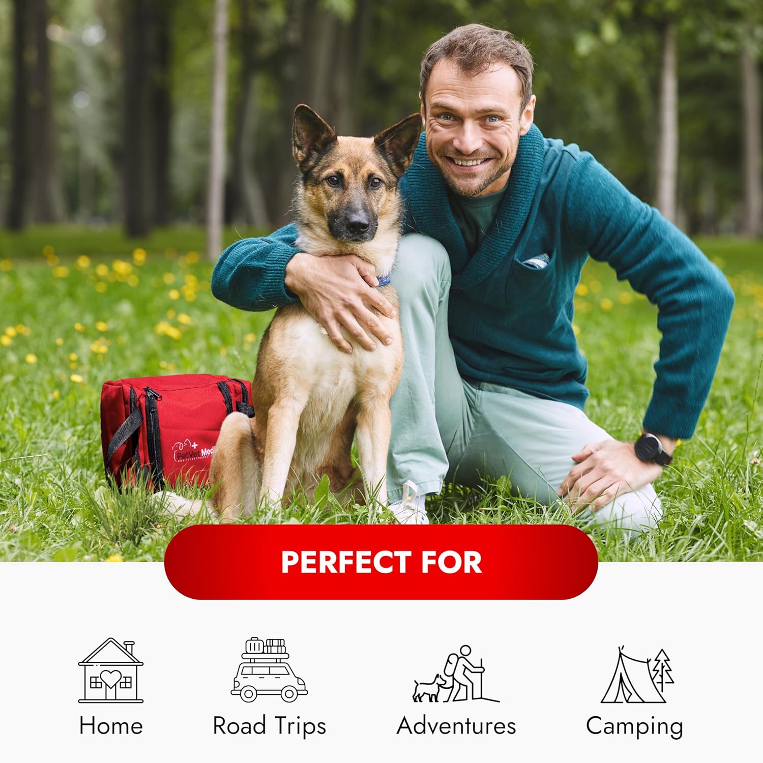 Cat & Dog First Aid Kit - Dog Emergency Kit, Health Supplies & Wound Care -with Thermometer, Bandages for Wounds - Essentials, Travel Bag (Small) - Happypetzone.online - Image 3