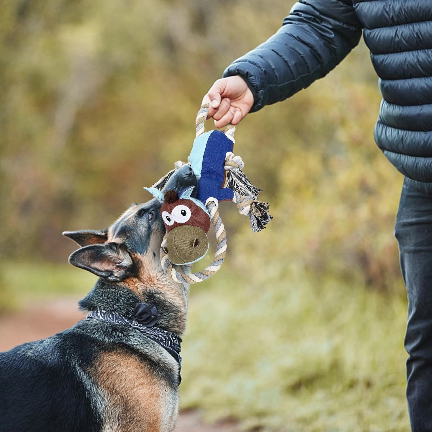IOKHEIRA Dog Toys for Aggressive Chewers,Tough Indestructible Dog Toys,Squeaky Toys for Large Dogs,Durable Dog Chew Toys (Navy Blue) - Happypetzone.online - Image 6