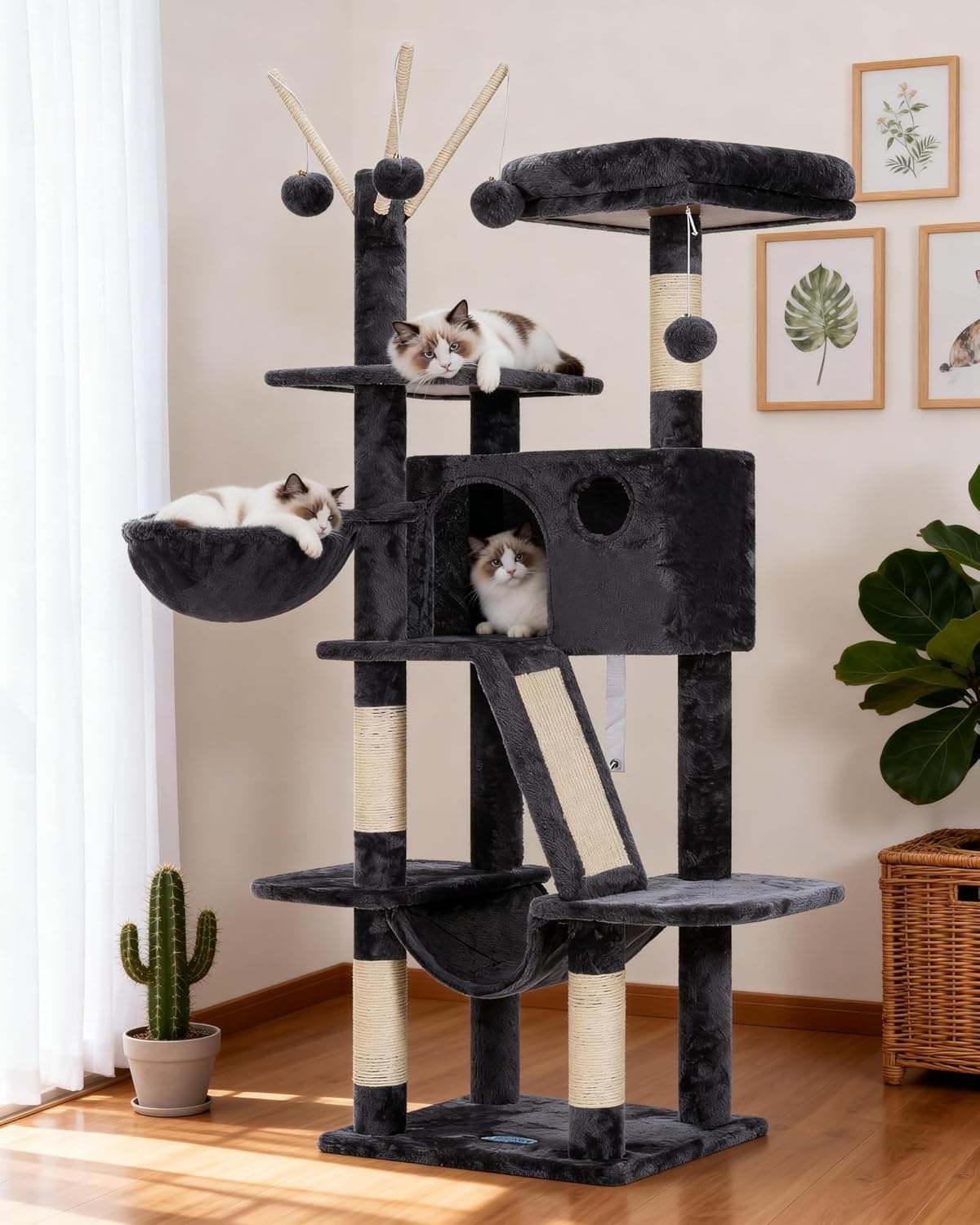 cat tree with toys