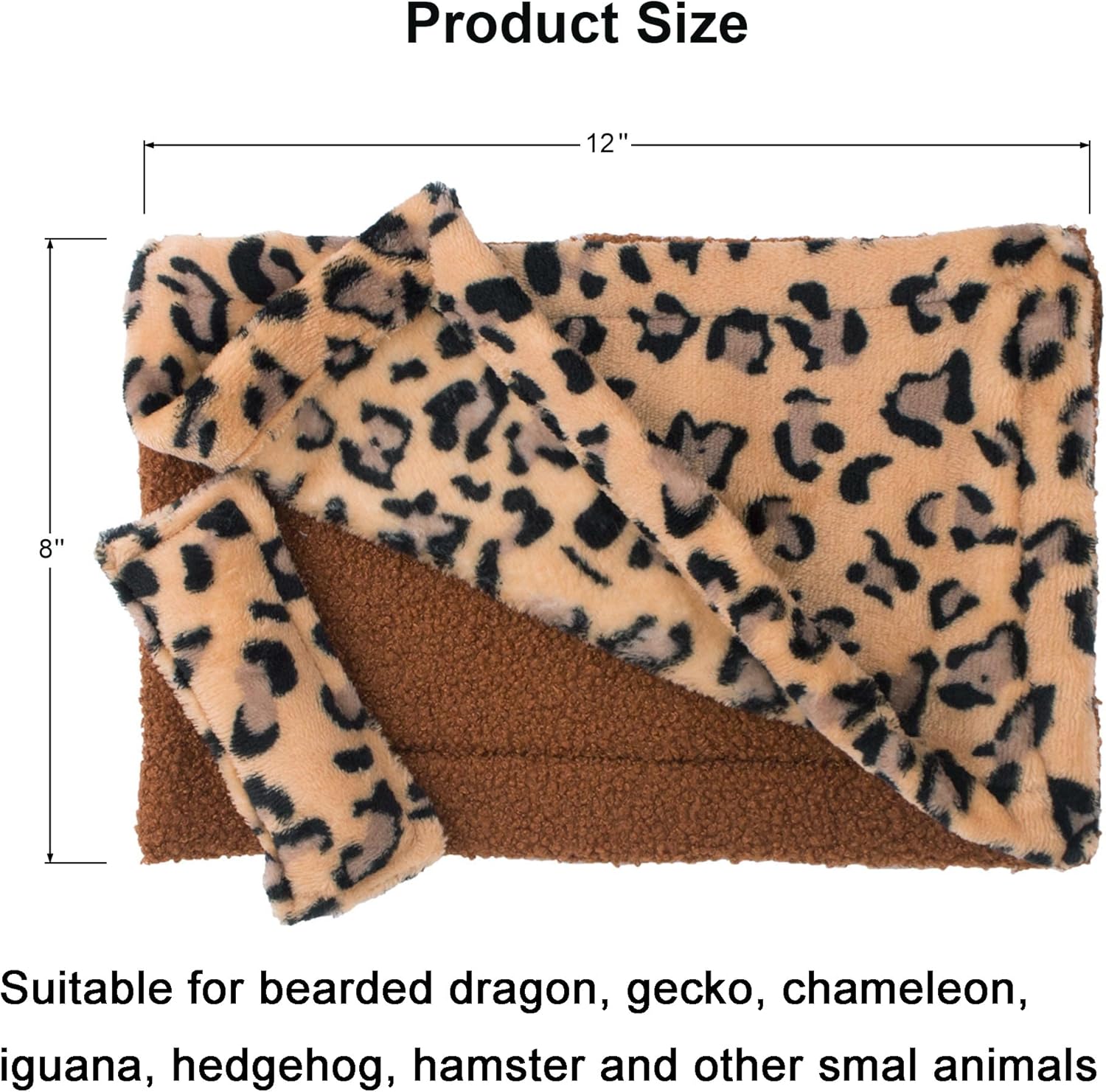 ADOGGYGO Bearded Dragon Bed with Pillow Blanket, Bearded Dragon Tank Accessories Lizard Hide Habitat Shelter, Warm Sleeping Bag with Cover for Reptile (Brown) - Happypetzone.online - Image 4