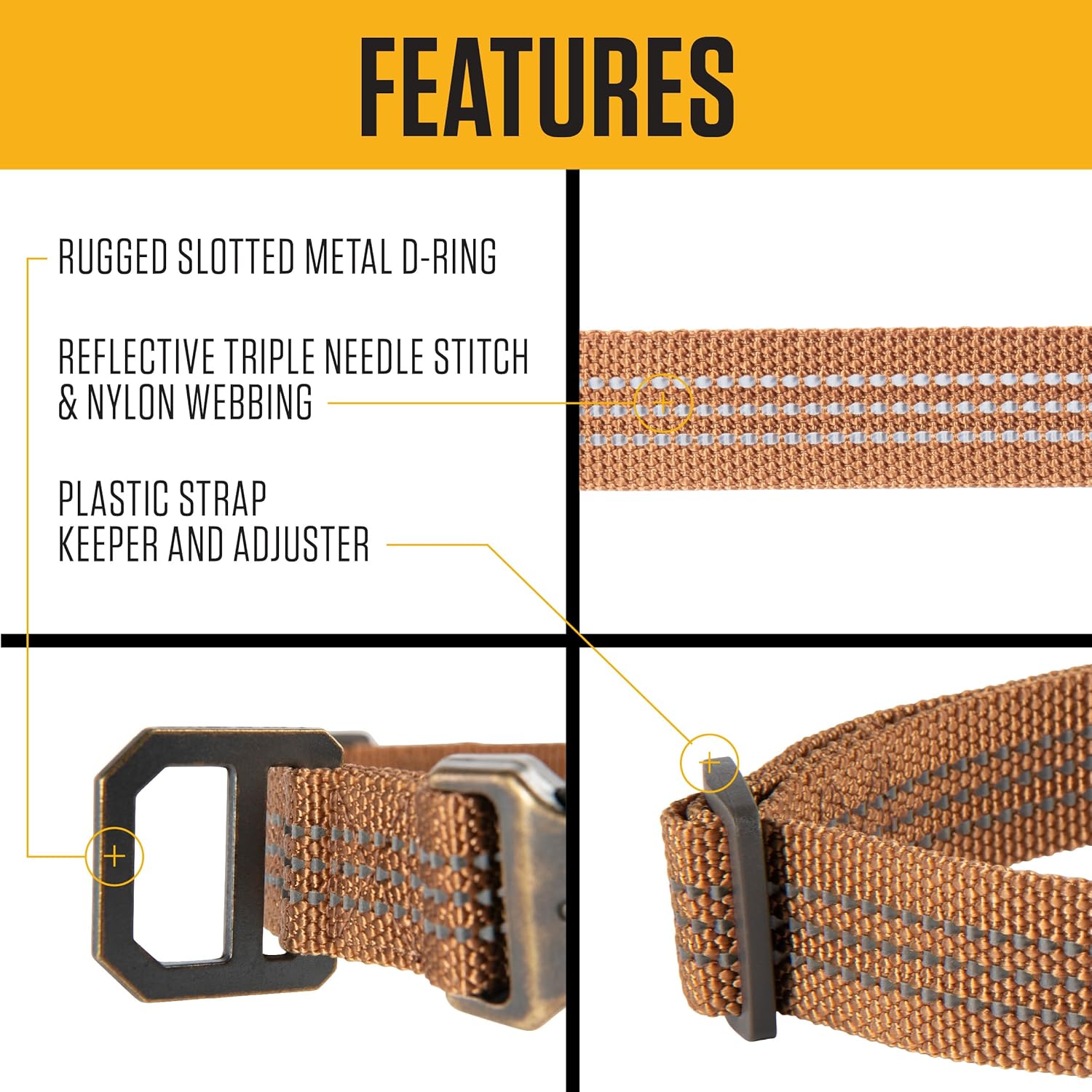 Carhartt Nylon Webbing Dog Collar, Fully Adjustable W/Durable Side Release Buckle and Reflective Stitching, Shaded Spruce, Medium - Happypetzone.online - Image 2