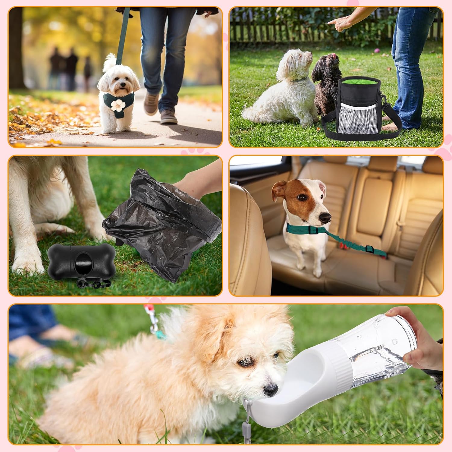 Abbylike 50 Pcs Puppy Supplies Starter Kit for Small Dogs Puppy Essentials Includes Leash, Bowls, Teeth Brushes, Water Bottle, and More Accessories for Dogs Pet Day Welcome Gift(Black) - Happypetzone.online - Image 6
