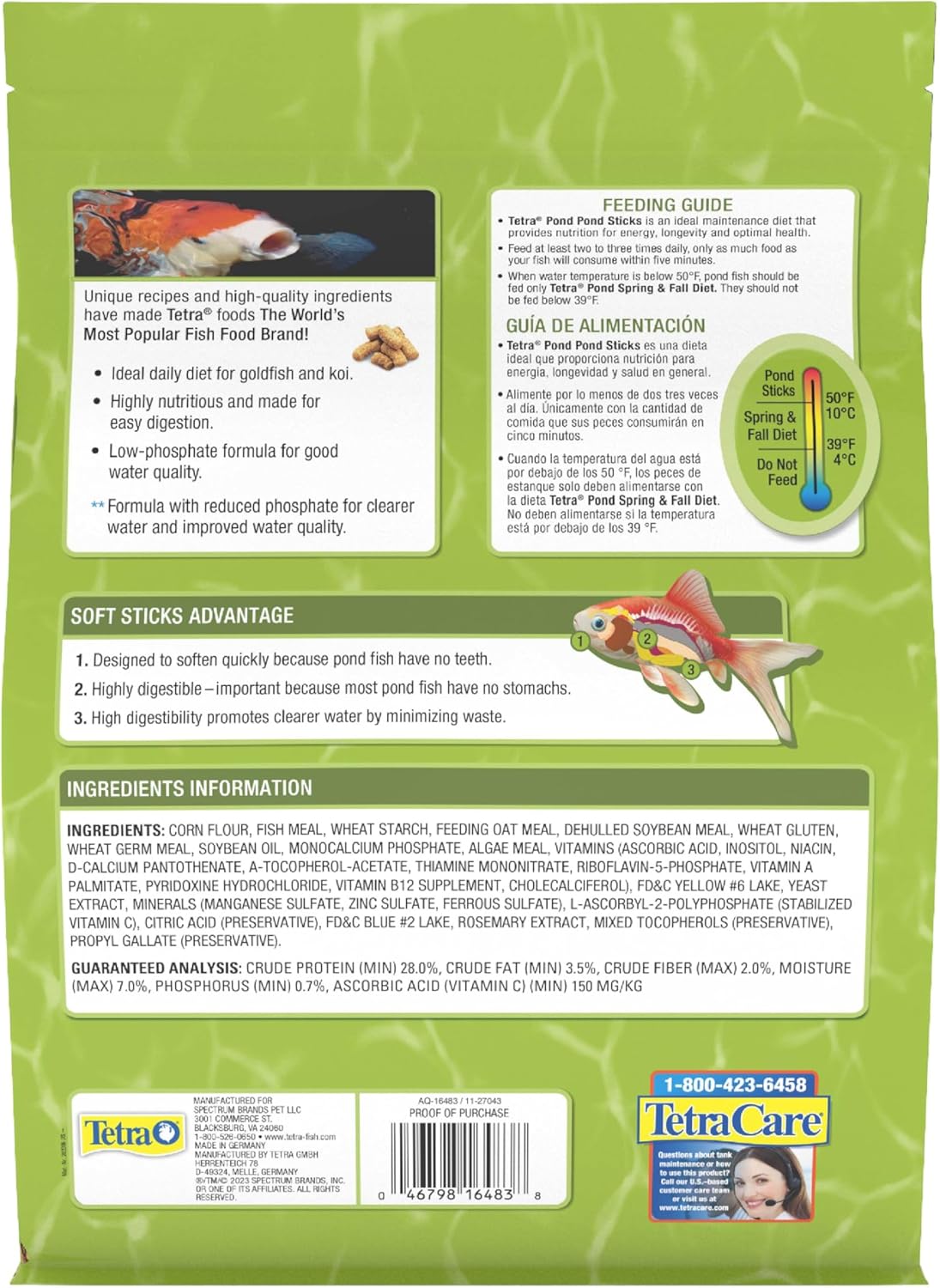 TetraPond Pond Sticks, Pond Fish Food, for Goldfish and Koi, 1.72 Pounds - Happypetzone.online - Image 2