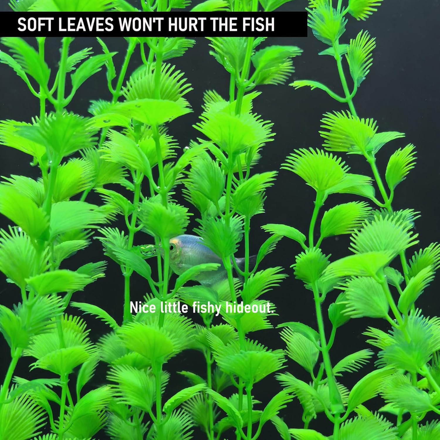 23.6 Inch Tall Aquarium Plants – Large Lifelike Artificial Fish Tank Decorations, Fish Tank Plants Plastic,2 Pcs Adjustable Length, Durable & Safe for Freshwater/Saltwater Aquariums (Green (Style A)) - Happypetzone.online - Image 5