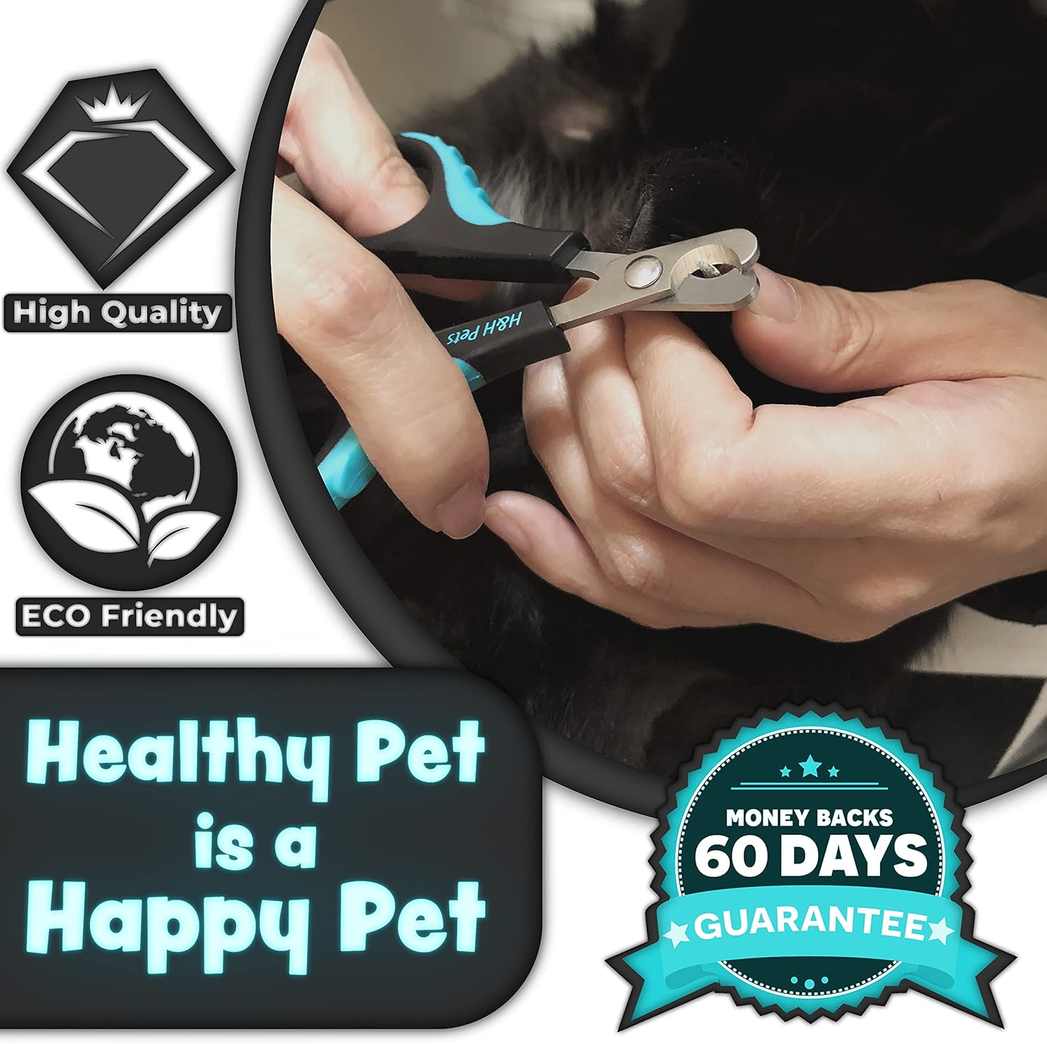 Cat Nail Clipper by H&H Pets - Professional Sharp Stainless Steel Claw Clipper Trimmer with Sturdy Non Slip Handles - for Small Animal & Cats Nail Cutter - Happypetzone.online - Image 5