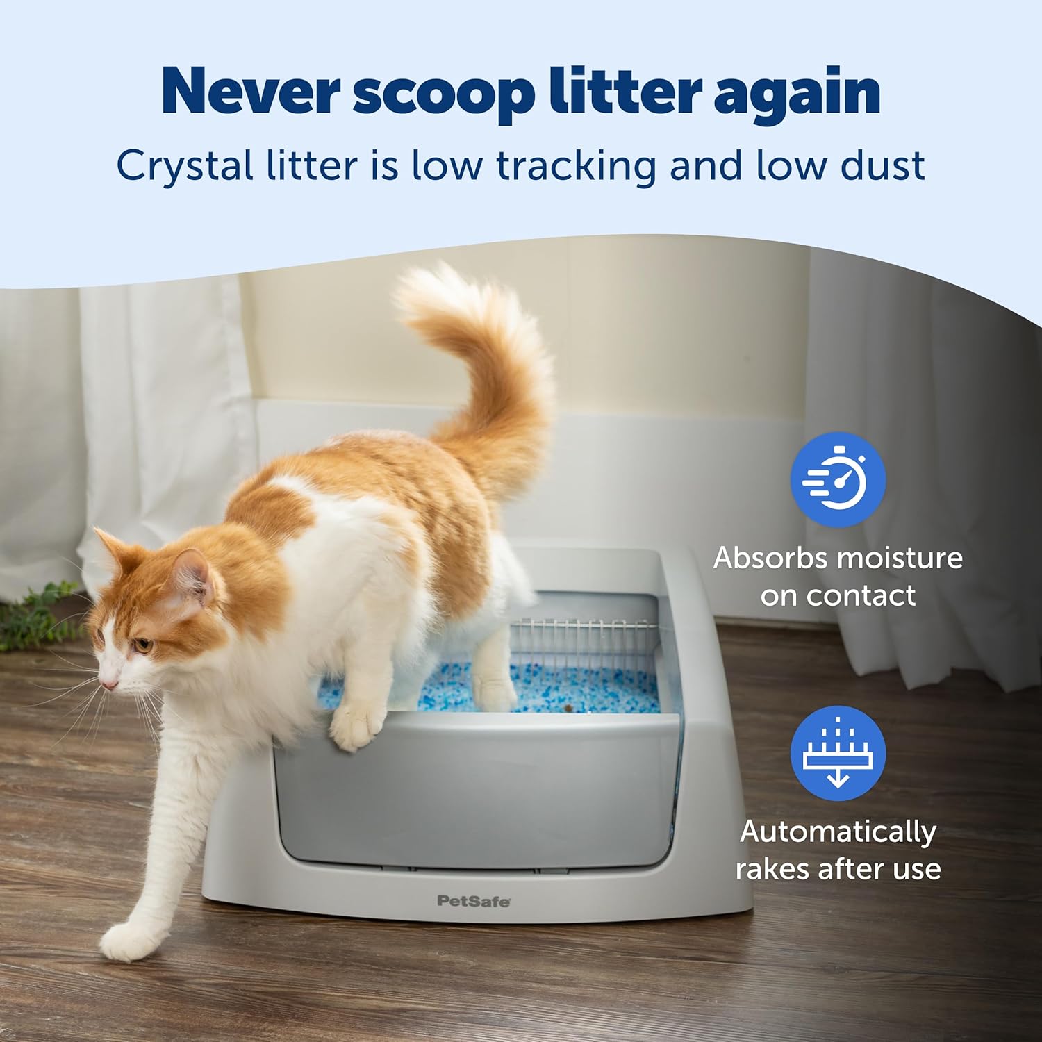 PetSafe ScoopFree Crystal Classic Self-Cleaning Litter Box System – Automatic Cat Litter Box - Advanced Odor Control – Includes Disposable Crystal Litter Tray (PAL00-17296) - Happypetzone.online - Image 5