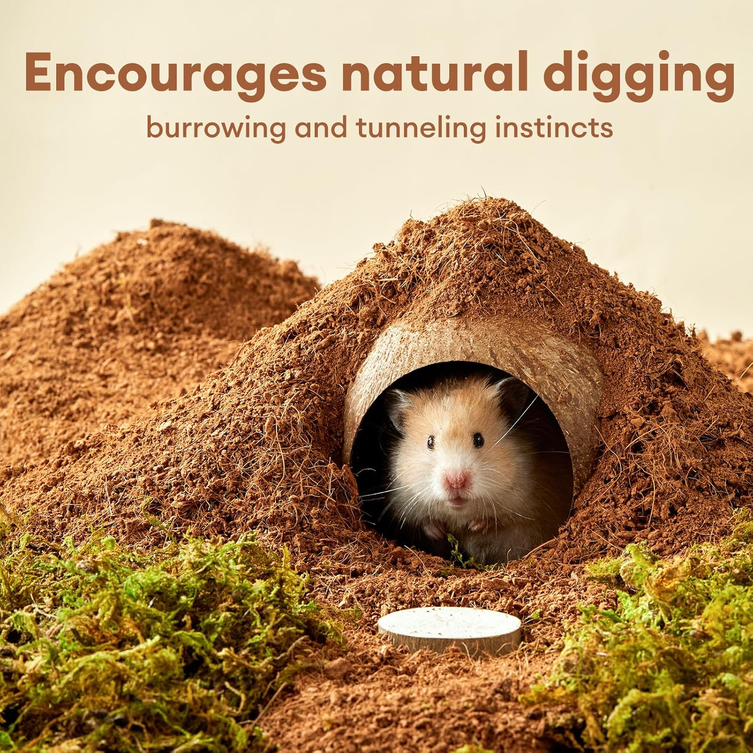 BUCATSTATE 5L Natural Coco Fiber Hamster Bedding, Soft Natural Coco Fiber Substrate for Small Pets & Dwarf Syrian Hamsters, Gerbils, Mice, Low-dust Hamster Hamsters - Happypetzone.online - Image 5