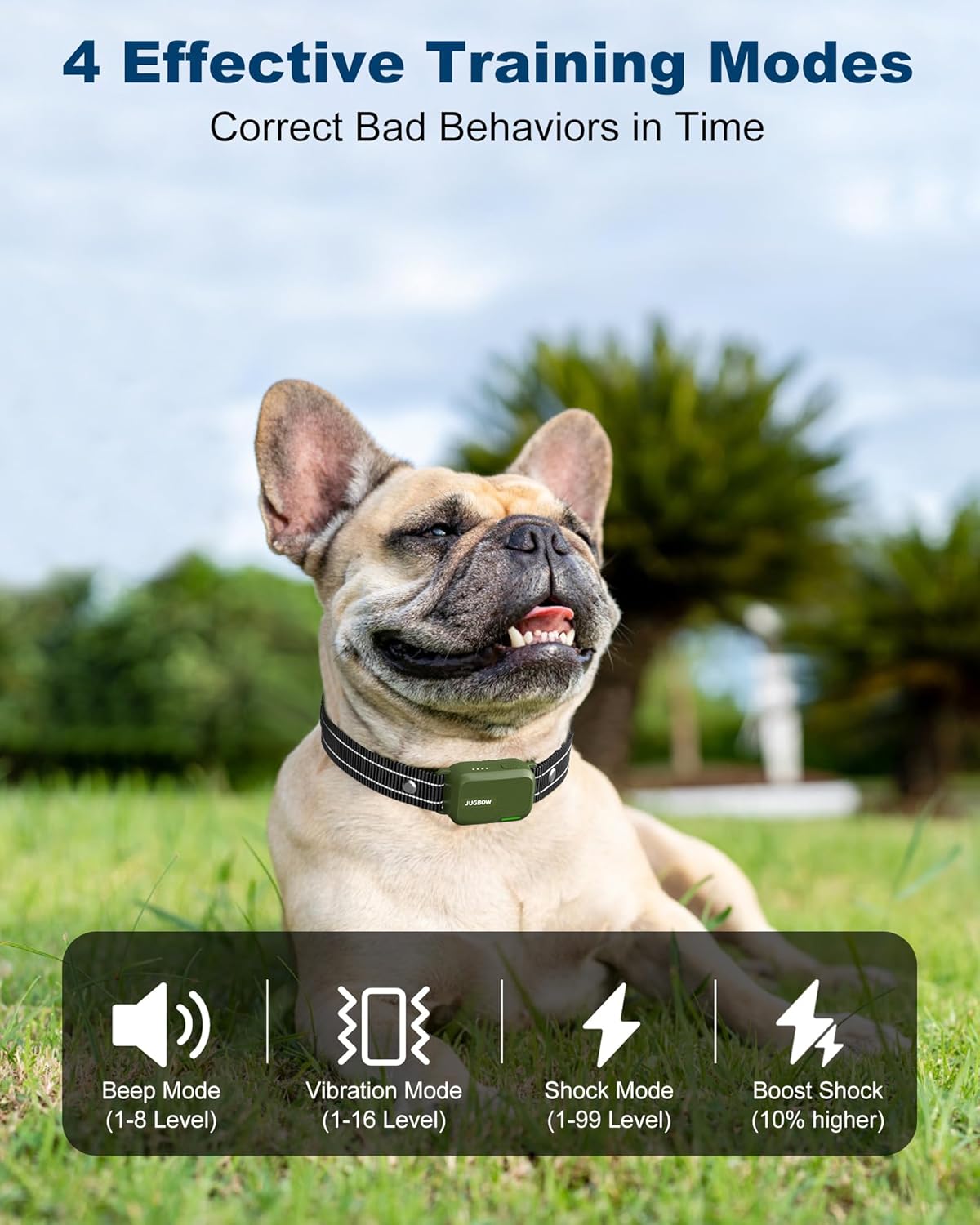 Jugbow Dog Shock Collar - 4200FT Dog Training Collar with Remote Innovative IPX7 Waterproof with 4 Training Modes, Rechargeable E-Collar for All Breeds - Happypetzone.online - Image 2