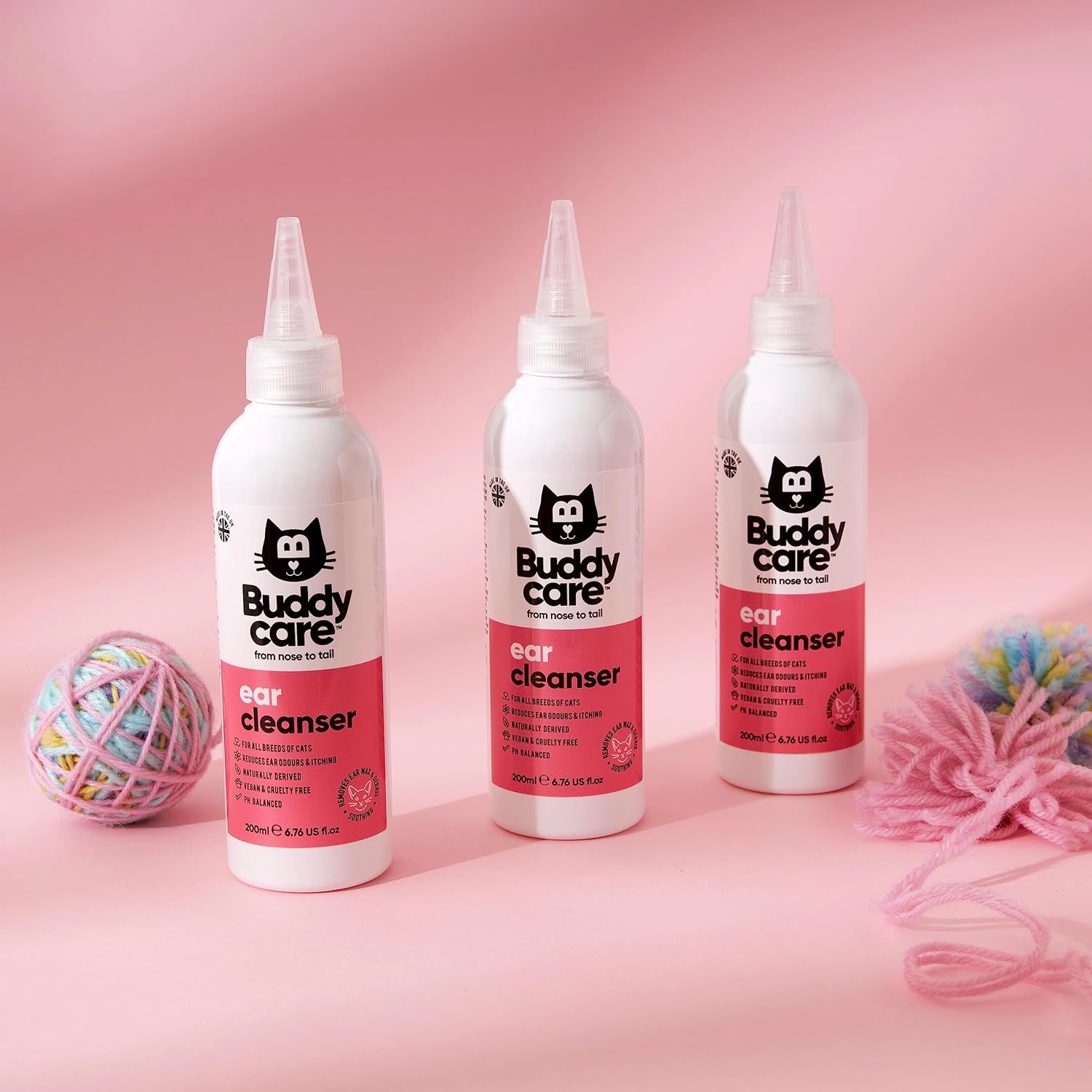 Cat Ear Cleanser by Buddycare | Soothing Ear Cleaning Solution for Cats with Easy-To-Use Applicator | Naturally Derived Ingredients With Aloe (200ml) Remove Dirt & Excess Moisture from your Cat's Ears - Happypetzone.online - Image 4