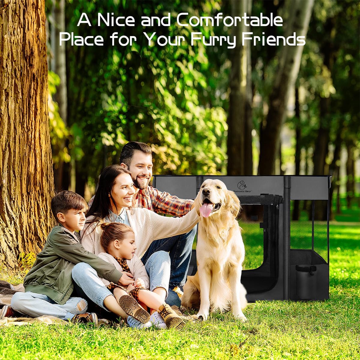 Dog Playpen,Pet Playpen,Foldable Puppy Cat Playpen,Portable Exercise Kennel Tent Crate,Water-Resistant Breathable Shade Cover,Indoor Outdoor Travel Camping Use for Small Animals with Carrying Case(M) - Happypetzone.online - Image 9