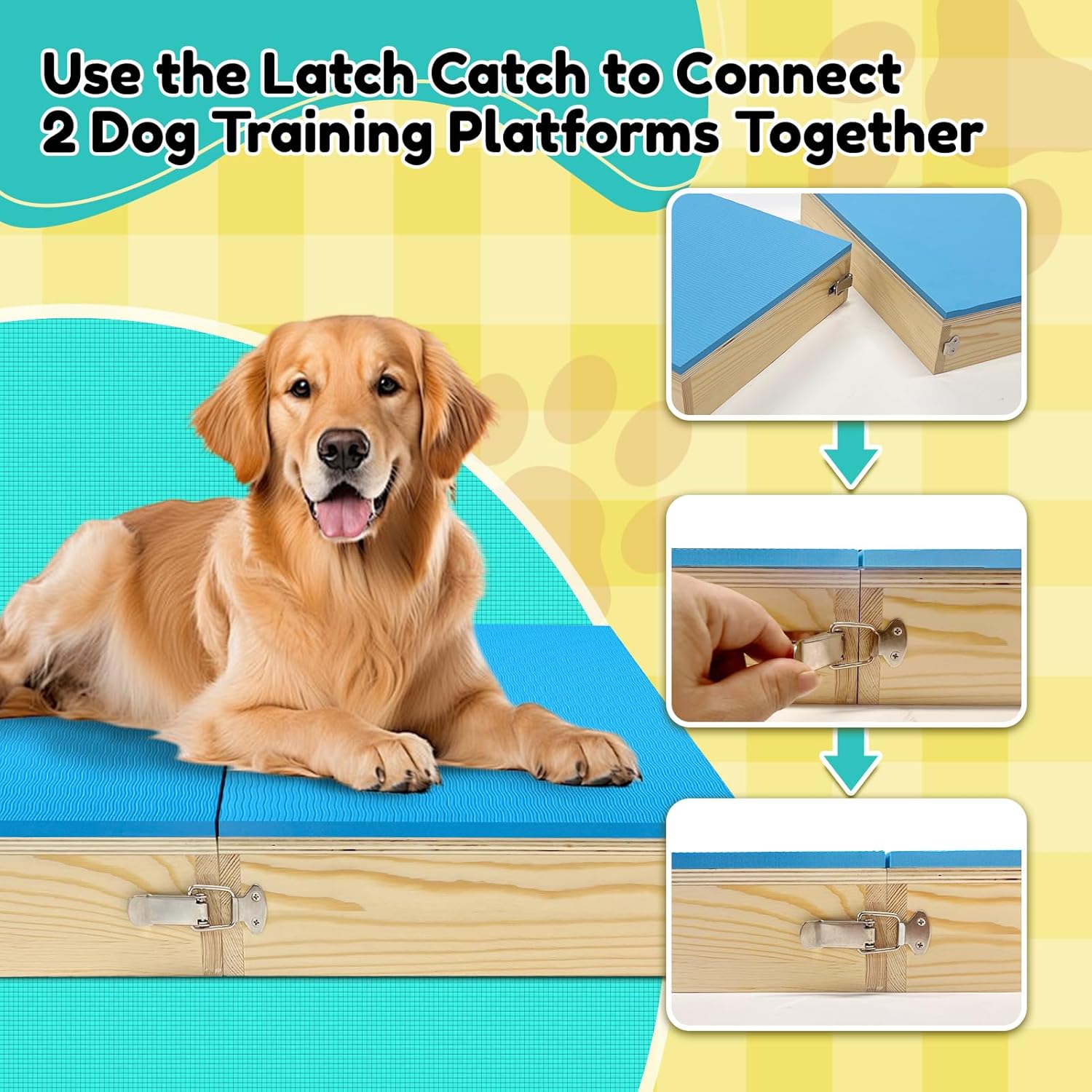 2 PCS Connectable Wooden Dog Training Platform Non-Skid Dog Place Boards with Foaming Surface Puppy Agility Training Equipment for Small and Medium Dogs - Happypetzone.online - Image 5