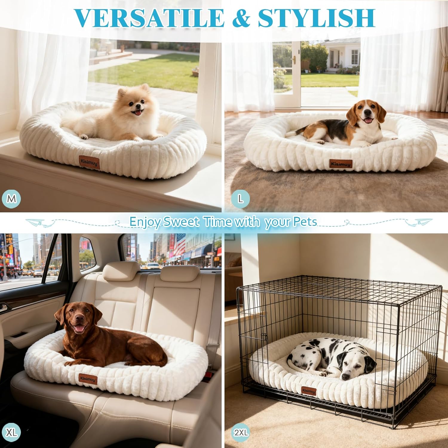 Dog Bed for Large Dogs – Comfort-Sided Calming Pet Bed with Breathable Memory Foam, Washable Removable Cover, Non-Slip Bottom & Carry Handle, Rectangle Pet Cuddler, 35"x27"x5.5", Grey - Happypetzone.online - Image 9