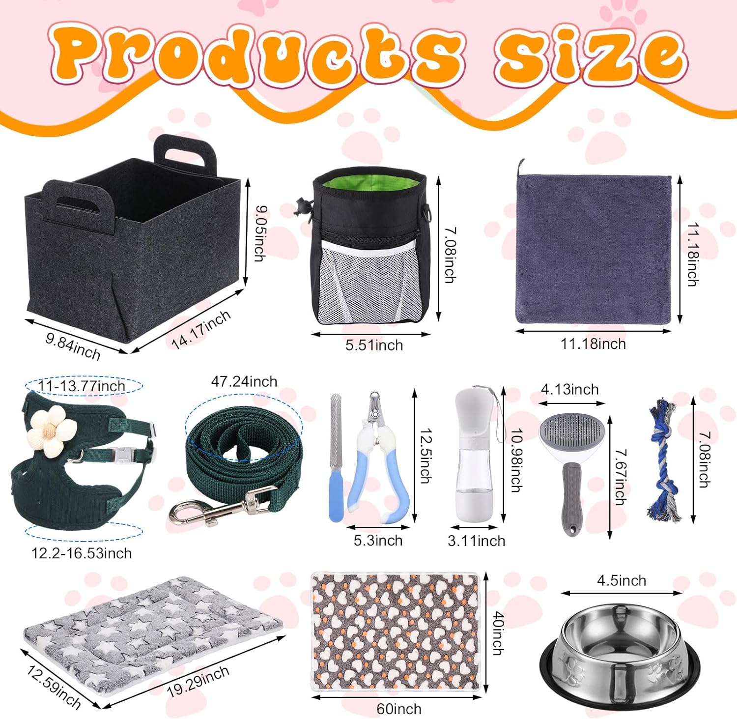 Abbylike 50 Pcs Puppy Supplies Starter Kit for Small Dogs Puppy Essentials Includes Leash, Bowls, Teeth Brushes, Water Bottle, and More Accessories for Dogs Pet Day Welcome Gift(Black) - Happypetzone.online - Image 4