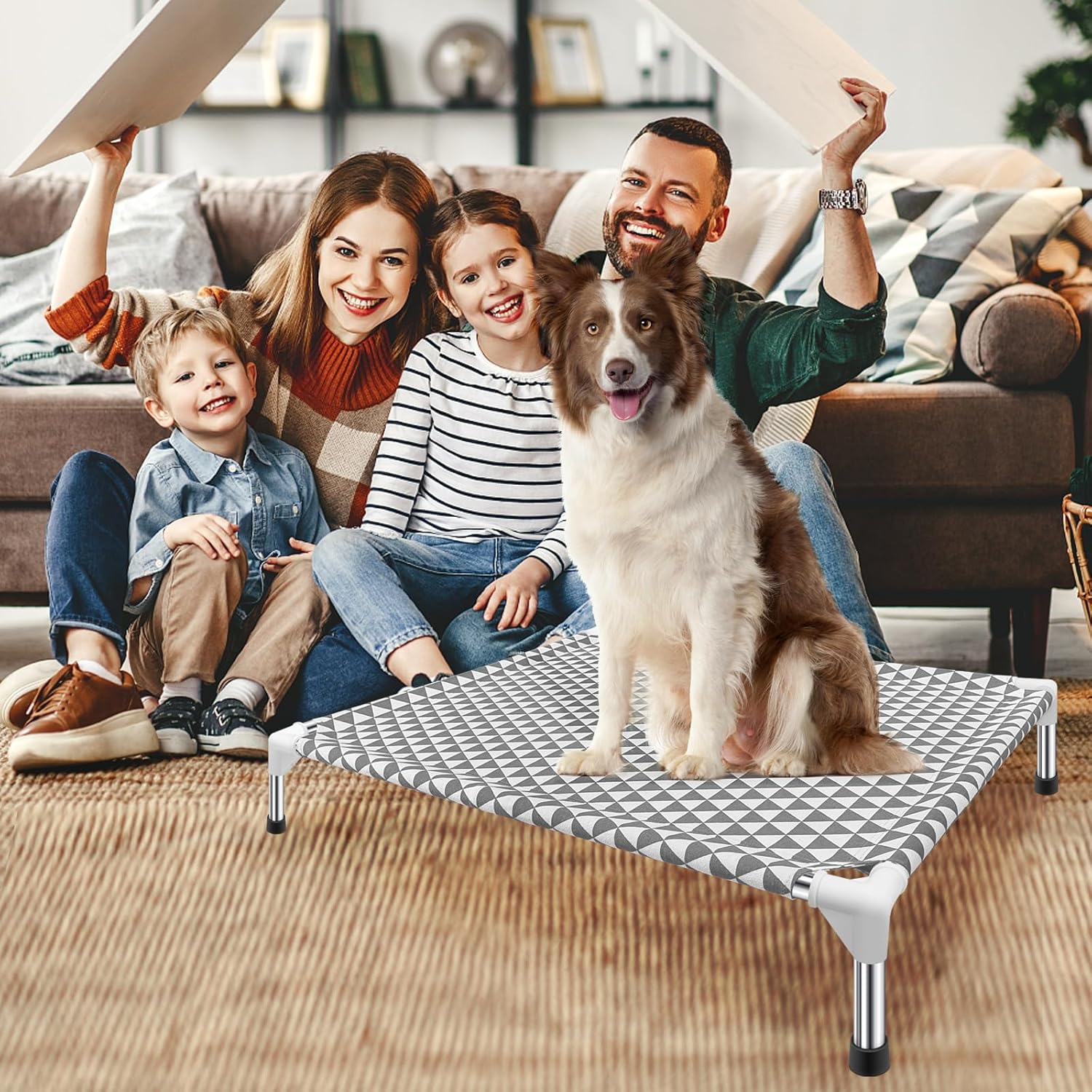 Kuntrust Elevated Outdoor Dog Bed, Medium Size, Cotton Material, Non-Slip Feet, Fits up to 70lbs - Happypetzone.online - Image 8