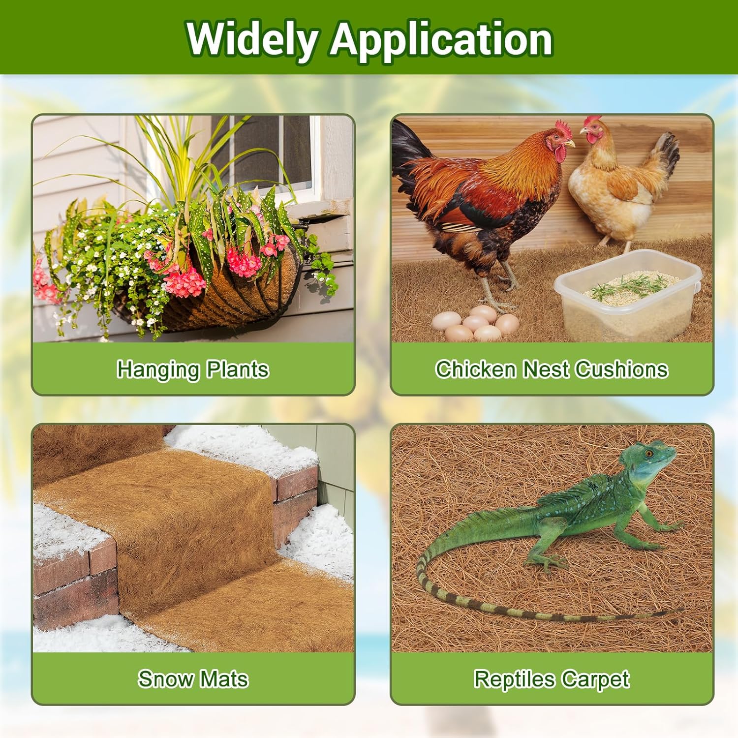 Coco Liner Roll 24x160 Inch, Natural Coconut Liners for Planter Flower Basket, Thick Coco Fiber Mat for Hanging Basket, Garden Decoration, Animal Pet Pads, Reptile Carpet - Happypetzone.online - Image 4
