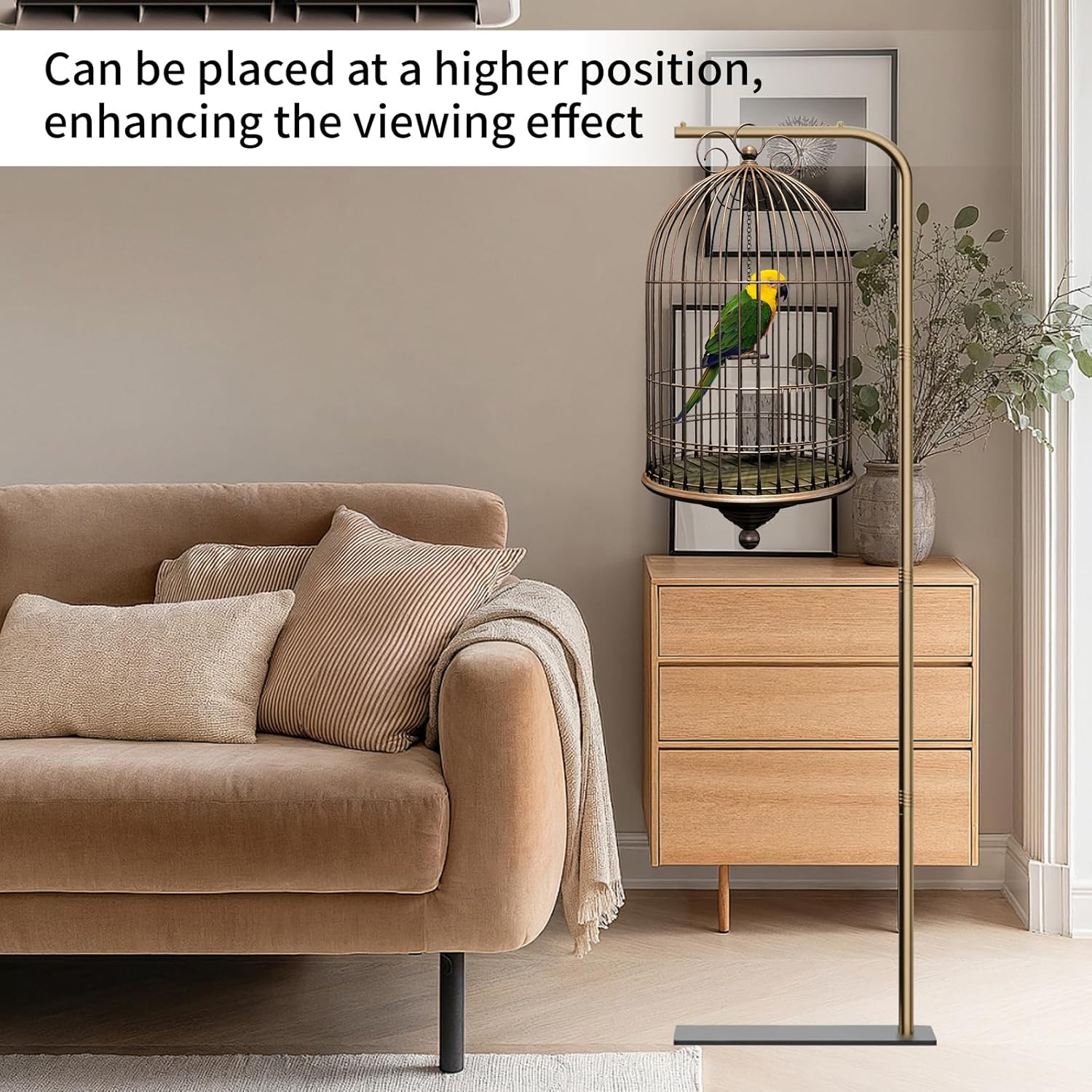 TBTFW 67 Inch High Hanging Bird Cage, Bird Cage Stand, Feeder Stand with Base, Suitable for Hanging Various Types of Birdcages(Weight Limit: Within 35 Pounds) - Happypetzone.online - Image 4