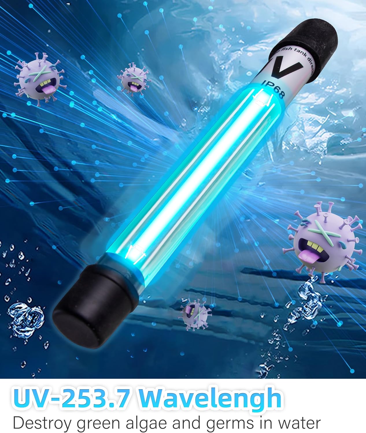 Aquarium Filter U-Very Suitable for 75-300 Gallon Tank, 500GPH Fish Tank Filters for Green Control, Internal Submersible Pump for Turtle Tank, Small Pond, Pool Filter, Cold Plunge Ice Bath Hot Tub - Happypetzone.online - Image 2