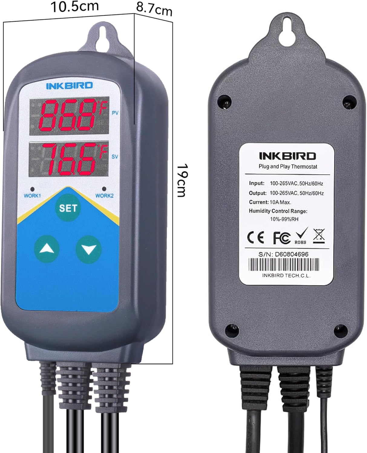 Inkbird Digital Temperature Probe Controller Thermostat Timer AC 110V 1200W Only Heating Plug Time Switch Reptile Breeding Heater Planting Greenhouse No Cooling Control - Happypetzone.online - Image 6