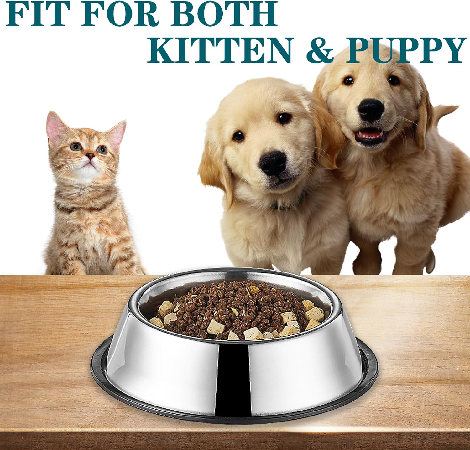 3Packs Cat-Bowls Cat Food Bowl - 4.5 Inch Non-Slip Stainless Steel Small Cat Wet Food Bowl 7 Oz Pet Feeding Bowl Whisker Fatigue Relief Cat Water Bowl for Kitten Puppy Small Dog - Happypetzone.online - Image 4