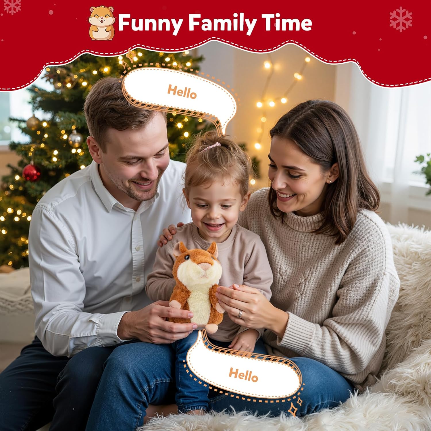 Ayeboovi Toddler Toys Talking Hamster Repeats What You Say, Kids Toys for 2 3 4 5 6 7 8 Year Old Girls Boys Birthday Gift, Stuffed Animals Interactive Learning Autism Toy - Happypetzone.online - Image 2
