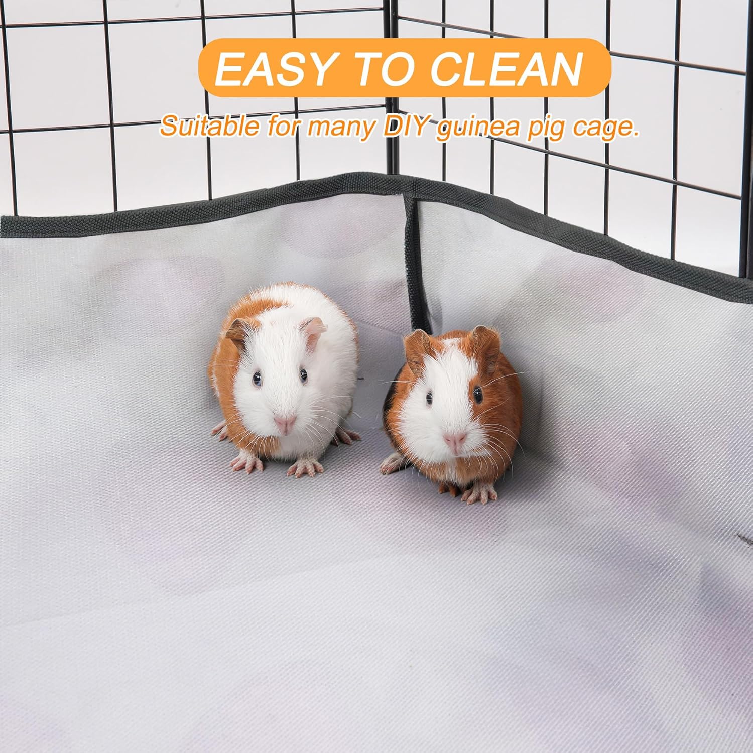 Guinea Pig Cage Liner,Washable Waterproof Oxford Cloth Cage Liners for Small Animals,Hamster Chinchilla Hedgehog Rabbit and Other Small Animals Not Include Cage (24x48 inches) - Happypetzone.online - Image 5