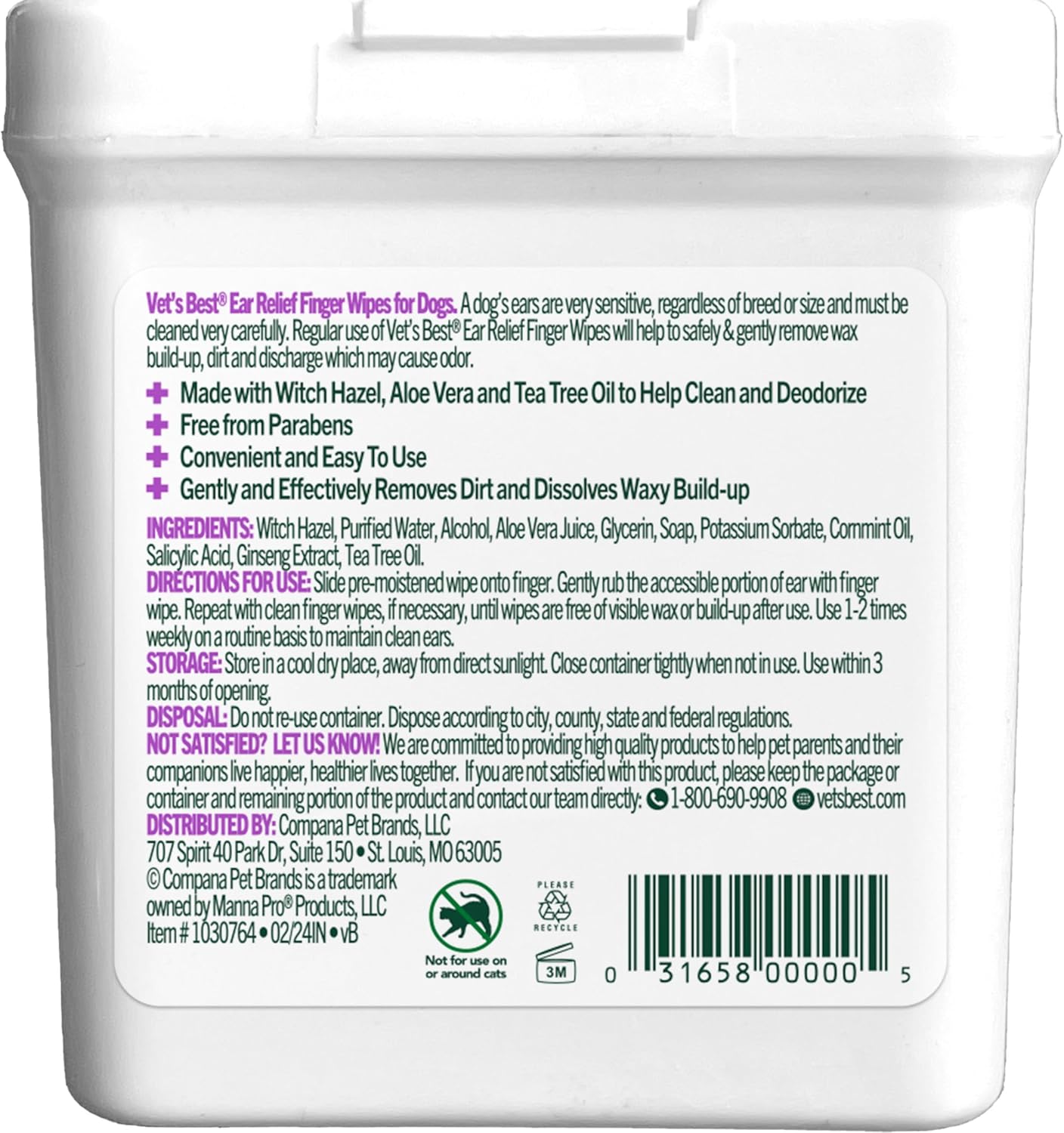 Vet's Best Ear Relief Finger Wipes, Ear Cleansing Finger Wipes for Dogs, Sooths & Deodorizes, 50 Disposable Dog Wipes - Happypetzone.online - Image 2