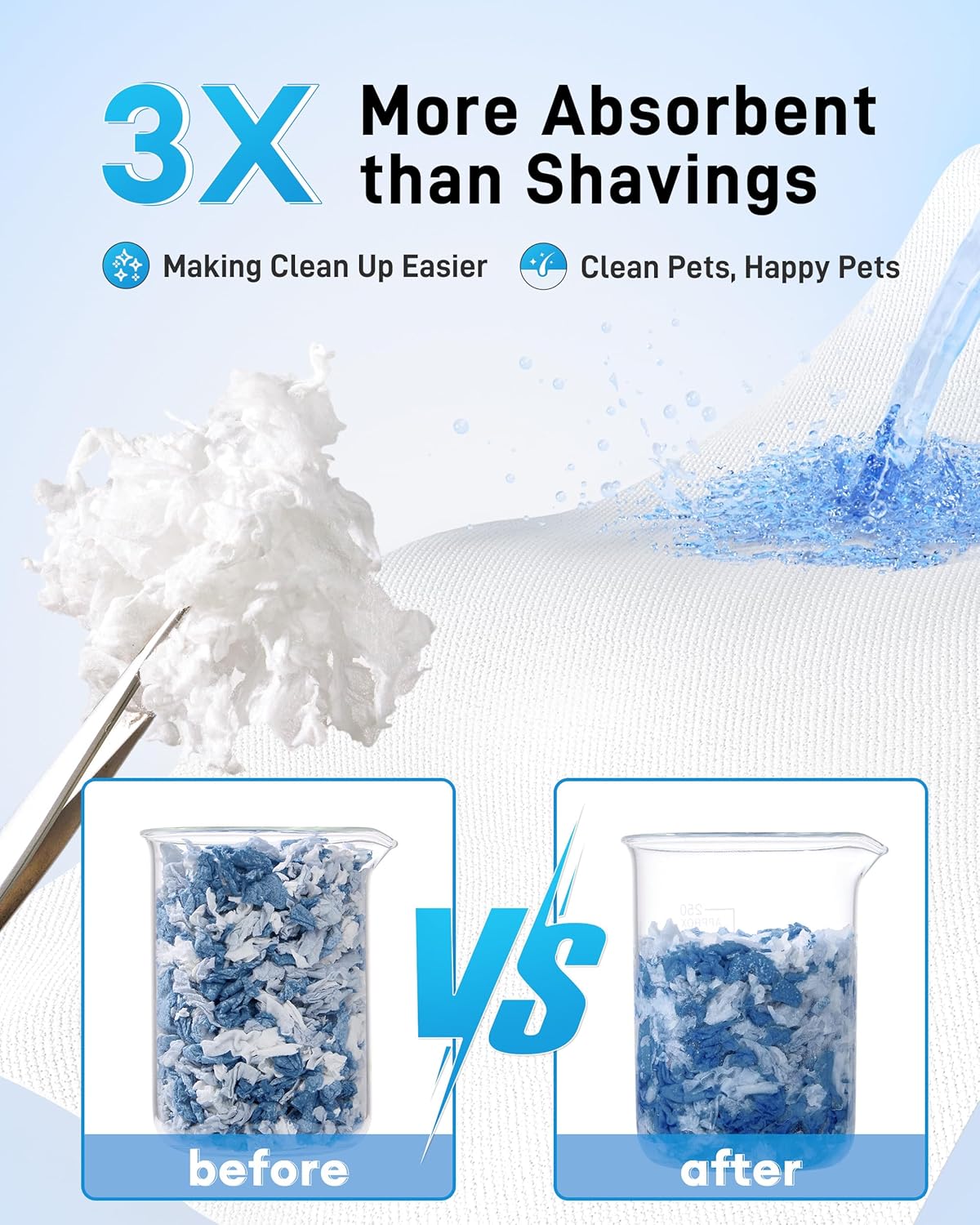 BUCATSTATE Hamster Bedding 15L, 99% Dust-Free Guinea Pig Paper Bedding Odor Control Paper Bedding, Cozy Small Animal Bedding for Rabbit Rat Syrian Dwarf Hamsters Gerbils (Ocean Blue) - Happypetzone.online - Image 4
