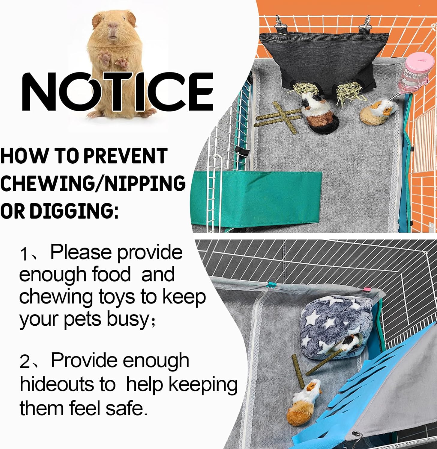 Guinea Pig Bedding, Disposable Guinea Pig Cage Liners, Charcoal Odor Controlling Absorbent Waterproof Pee Pads for Rabbits, Hamster and Other Small Animals. 18''x24'',24 Count - Happypetzone.online - Image 6