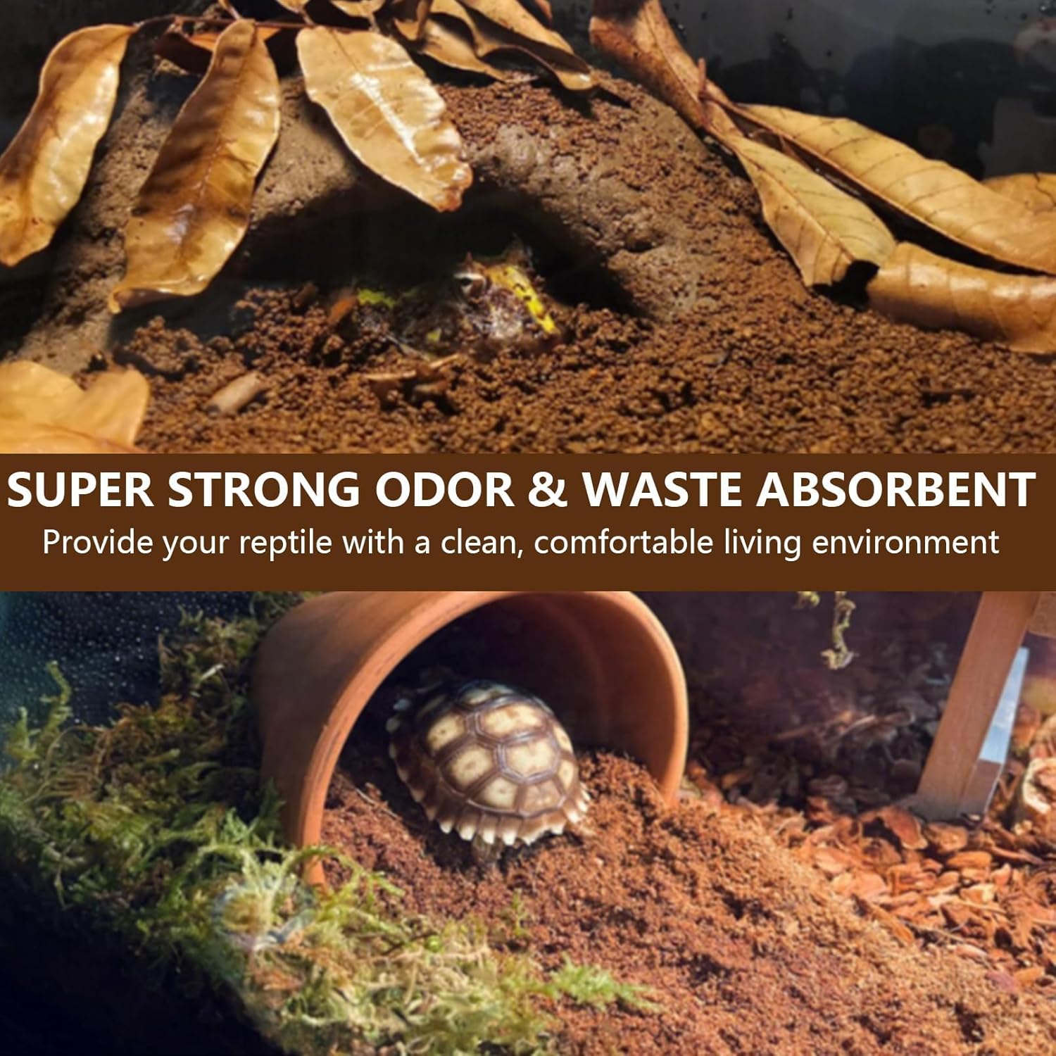 BNOSDM Reptile Soil Substrate Fluffy Small-Strand Reptile Substrate and Snake Bedding Clean Natural Terrarium Bedding for Lizards Snakes Tortoises Tarantulas - Happypetzone.online - Image 2